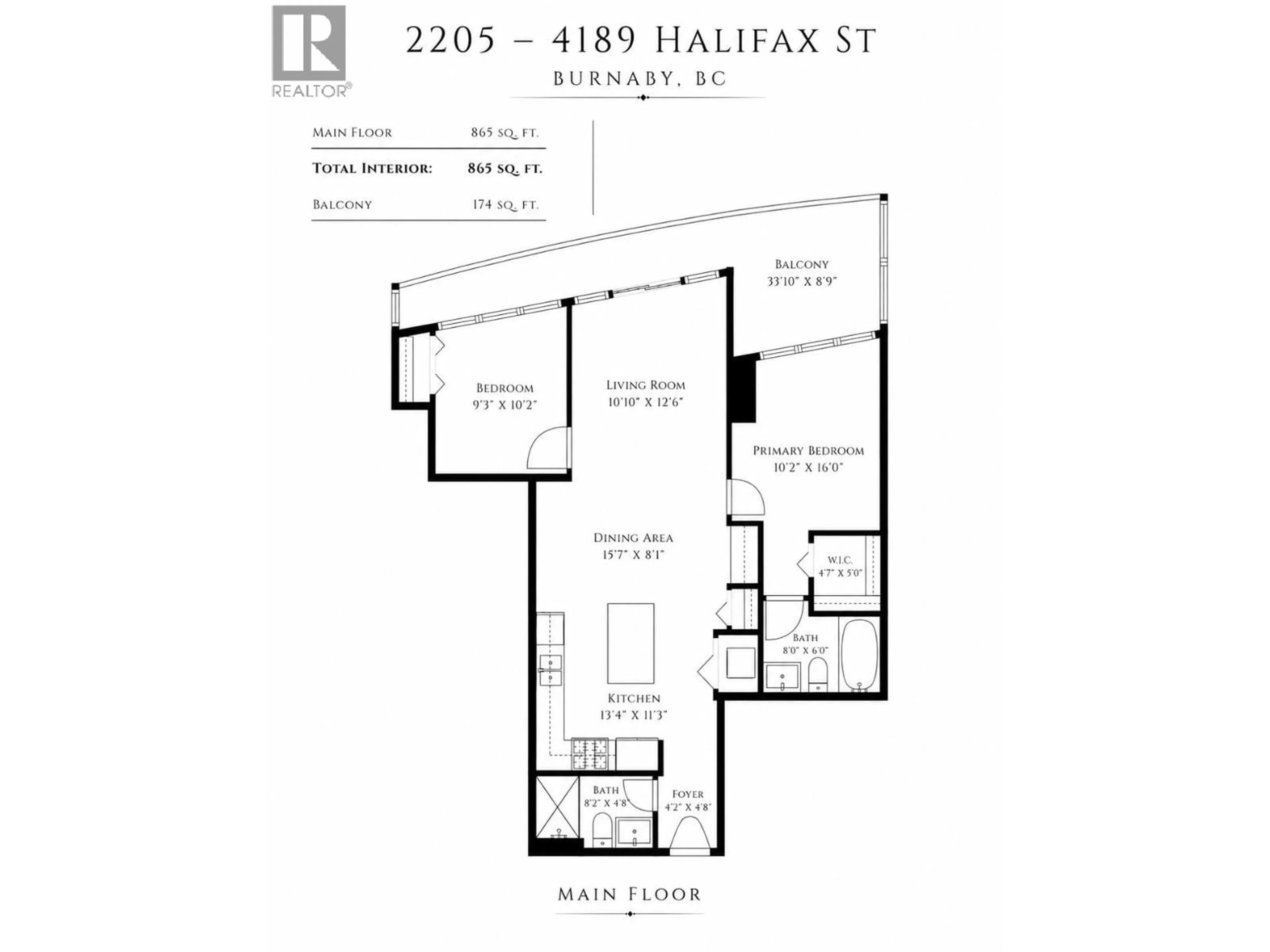 Floor plan for 2205 - 4189 HALIFAX STREET, Burnaby British Columbia V5C0H9
