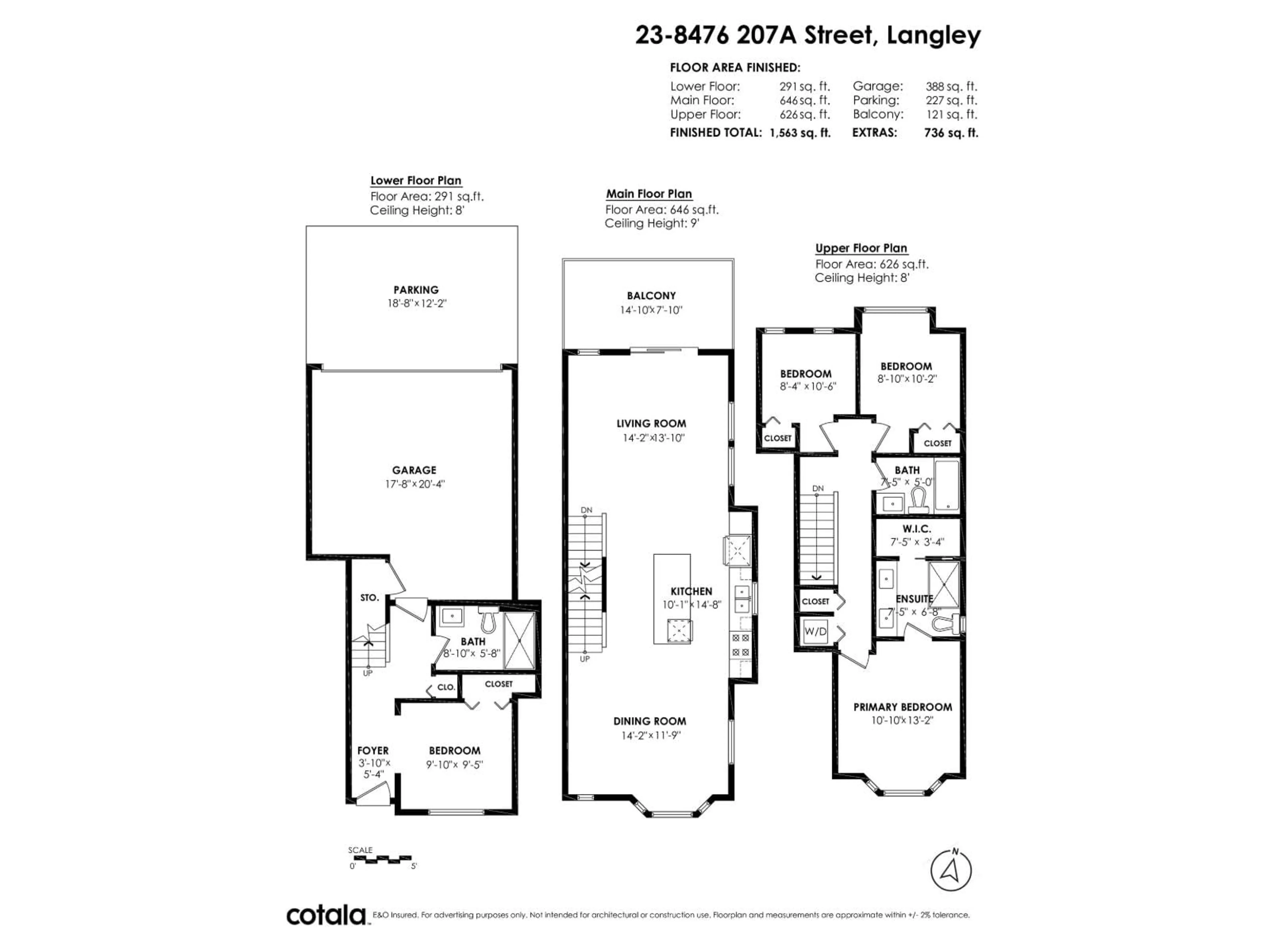 Floor plan for 23 - 8476 207A STREET, Langley British Columbia V2Y0S6