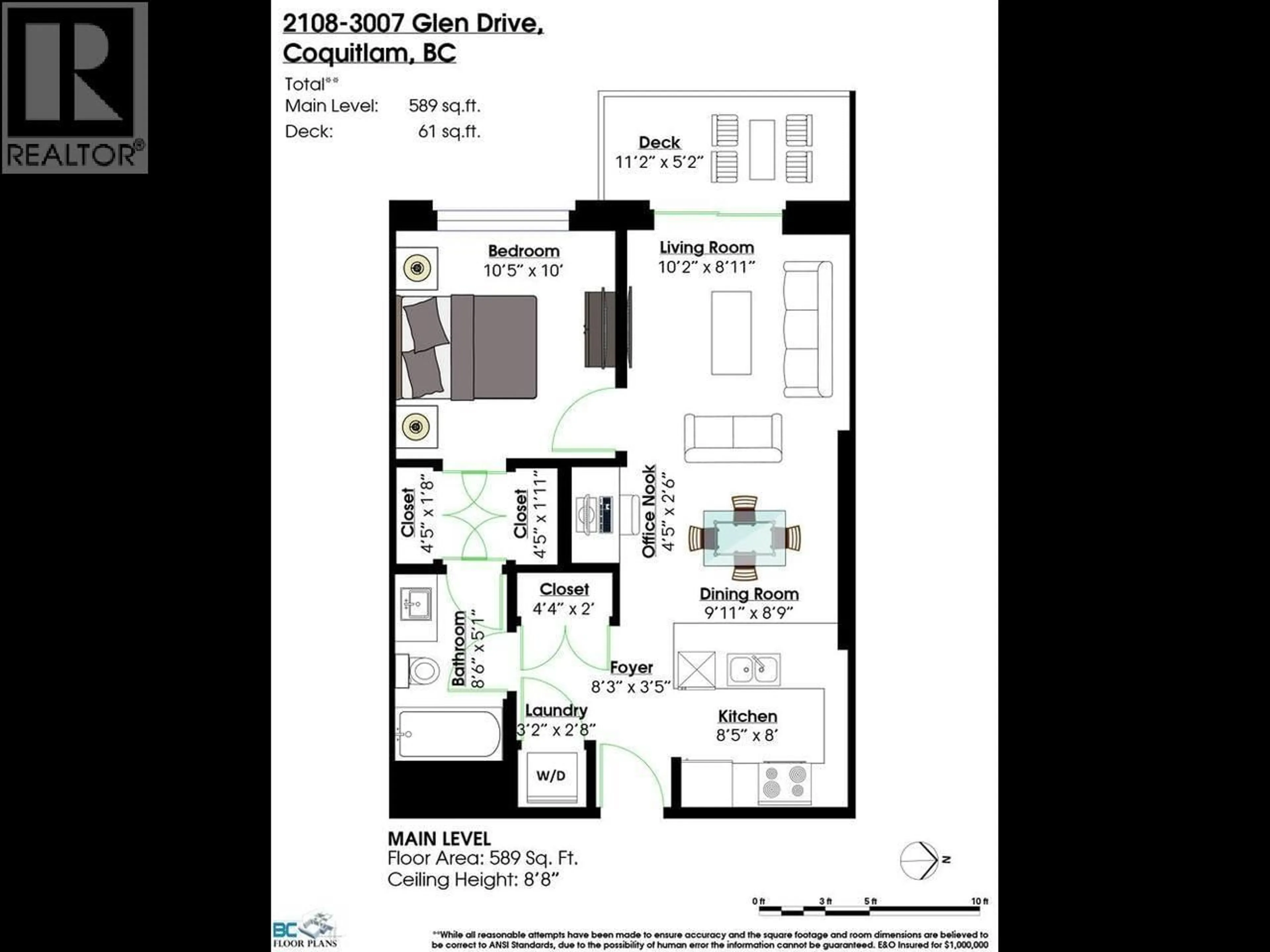 Floor plan for 2108 - 3007 GLEN DRIVE, Coquitlam British Columbia V3B0L8