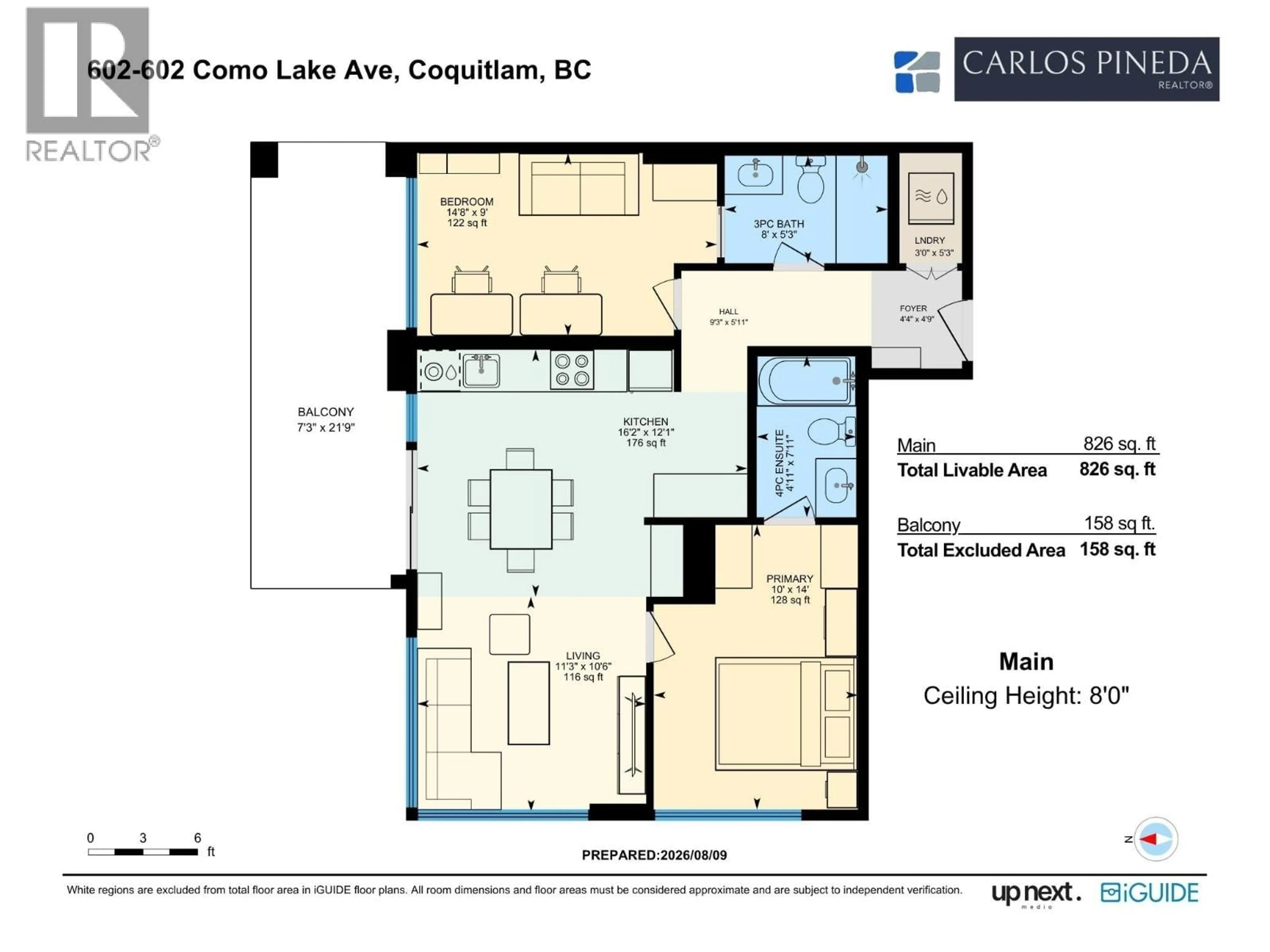 Floor plan for 602 - 602 COMO LAKE AVENUE, Coquitlam British Columbia V3J0G2