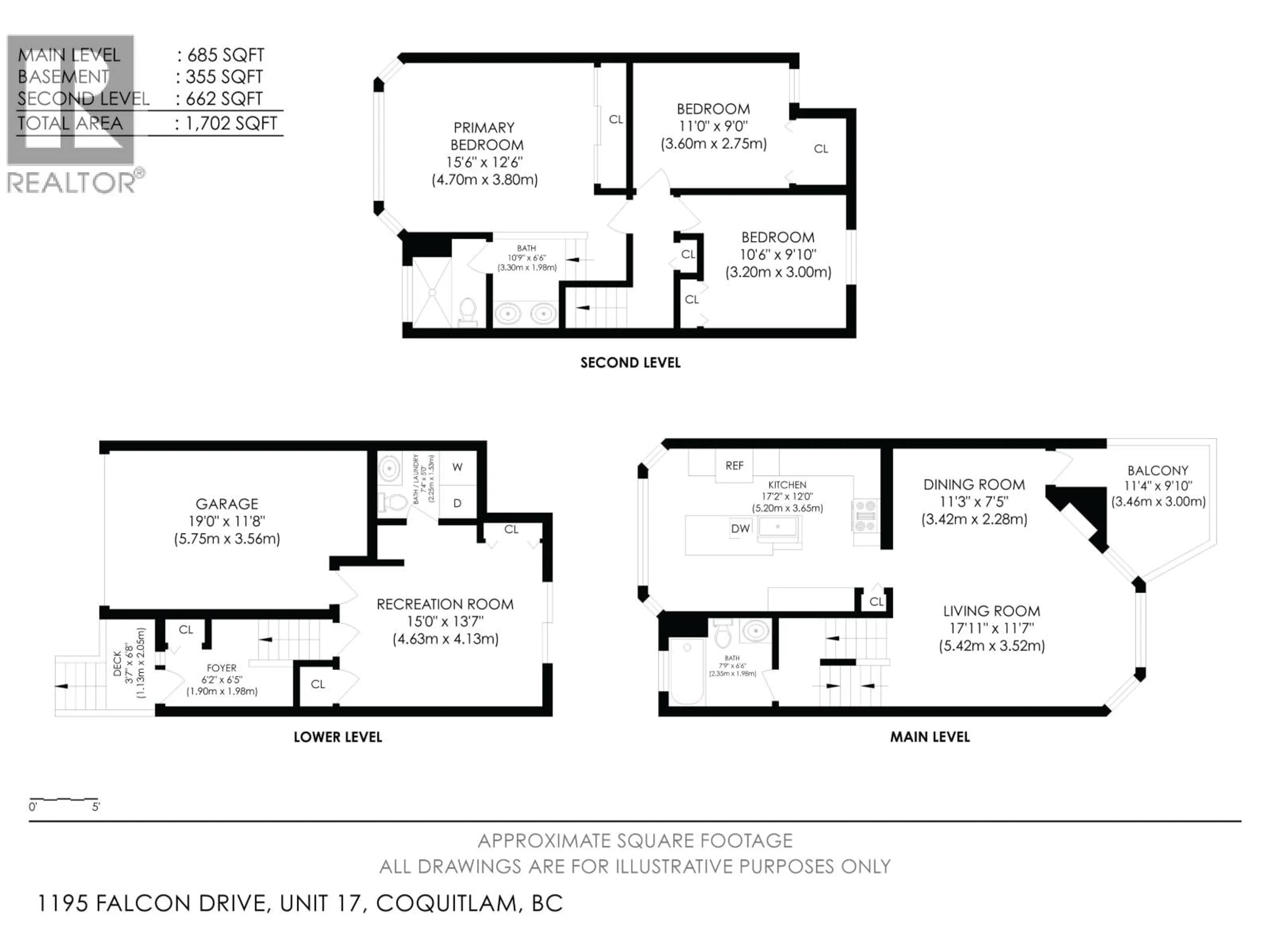 Floor plan for 17 - 1195 FALCON DRIVE, Coquitlam British Columbia V3E2H1