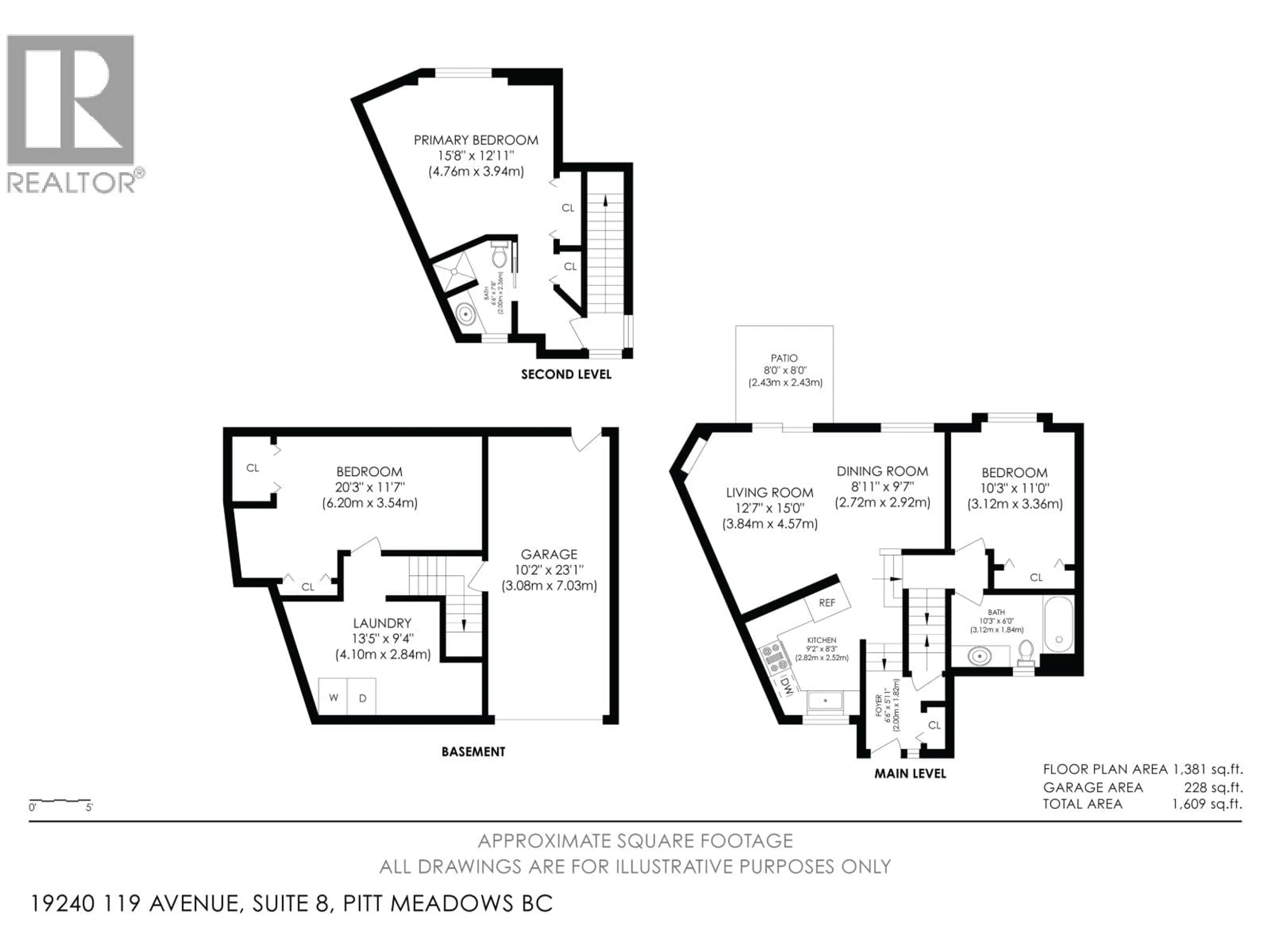 Floor plan for 8 - 19240 119 AVENUE, Pitt Meadows British Columbia V3Y2E8