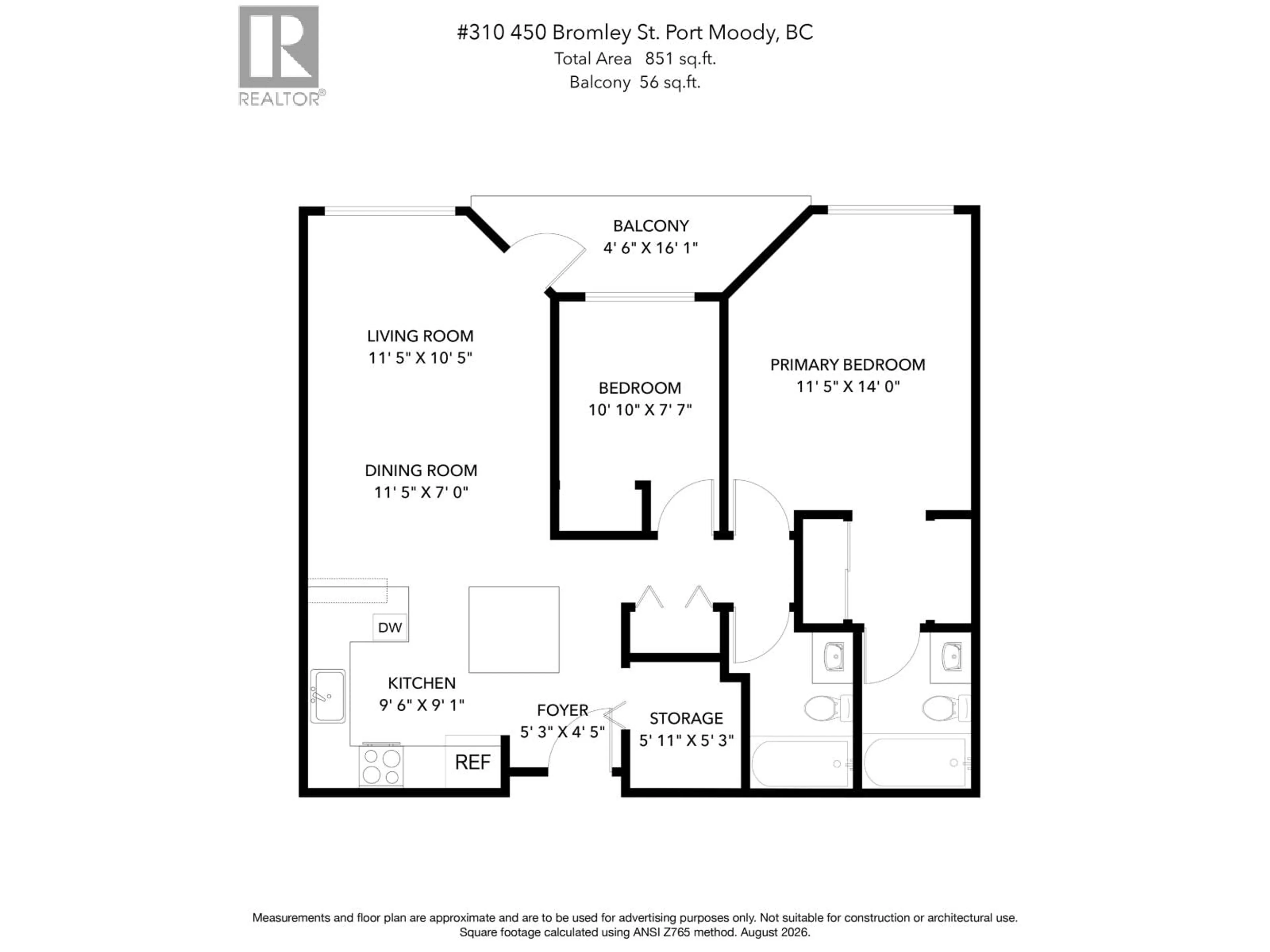 Floor plan for 310 - 450 BROMLEY STREET, Coquitlam British Columbia V3K6S5