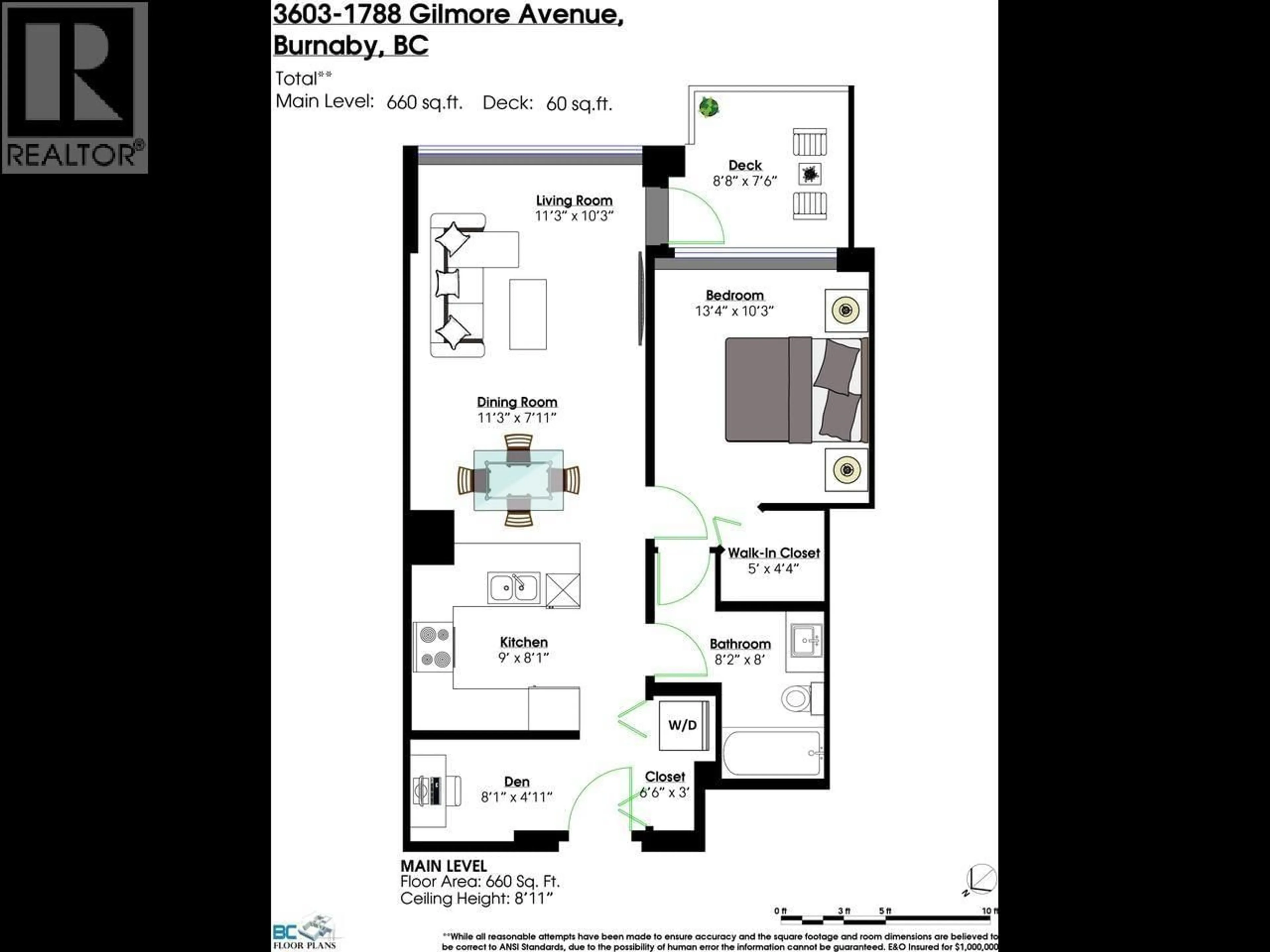 Floor plan for 3603 - 1788 GILMORE AVENUE, Burnaby British Columbia V5C0L5