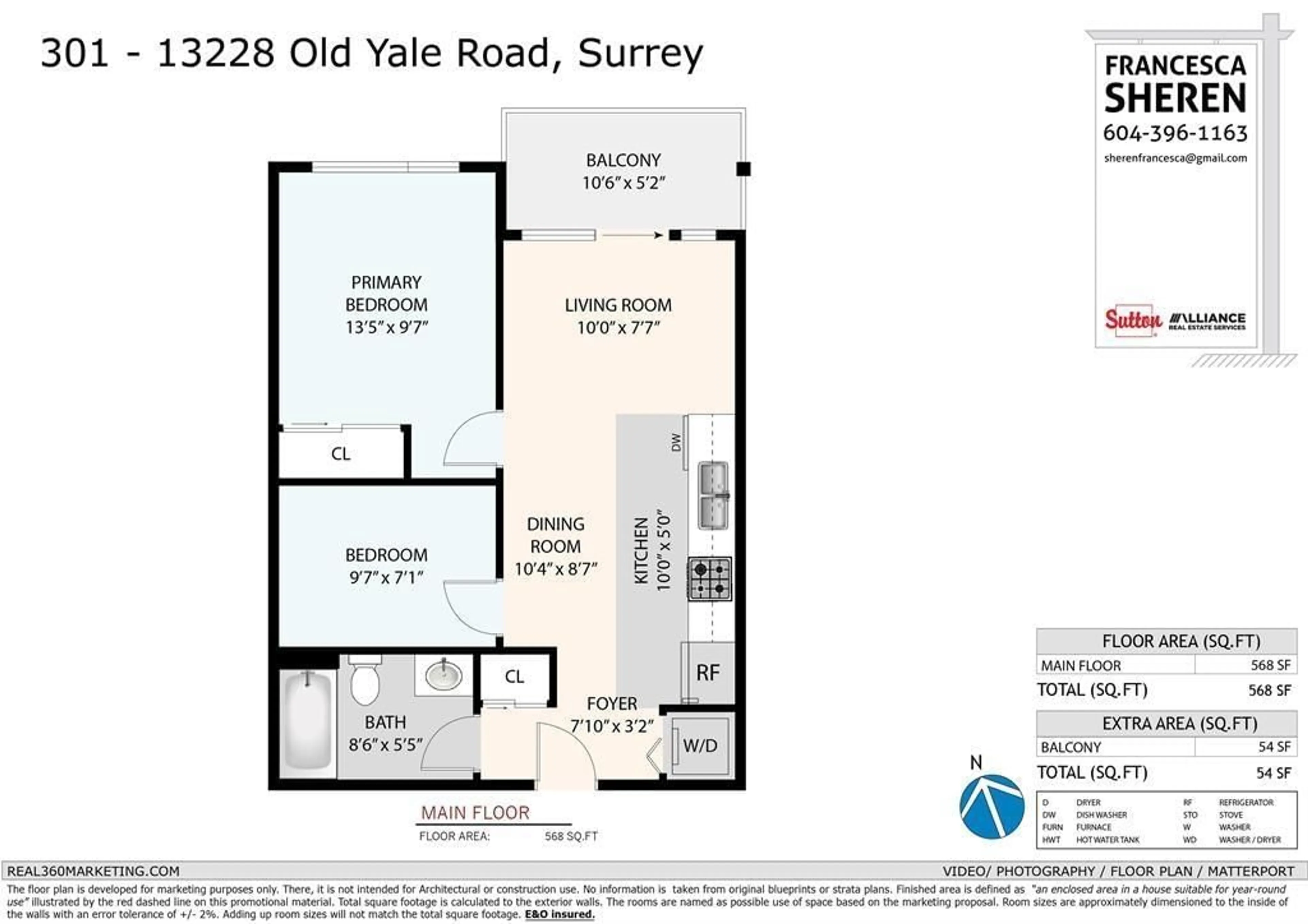 Floor plan for 301 - 13228 OLD YALE ROAD, Surrey British Columbia V3T0K3