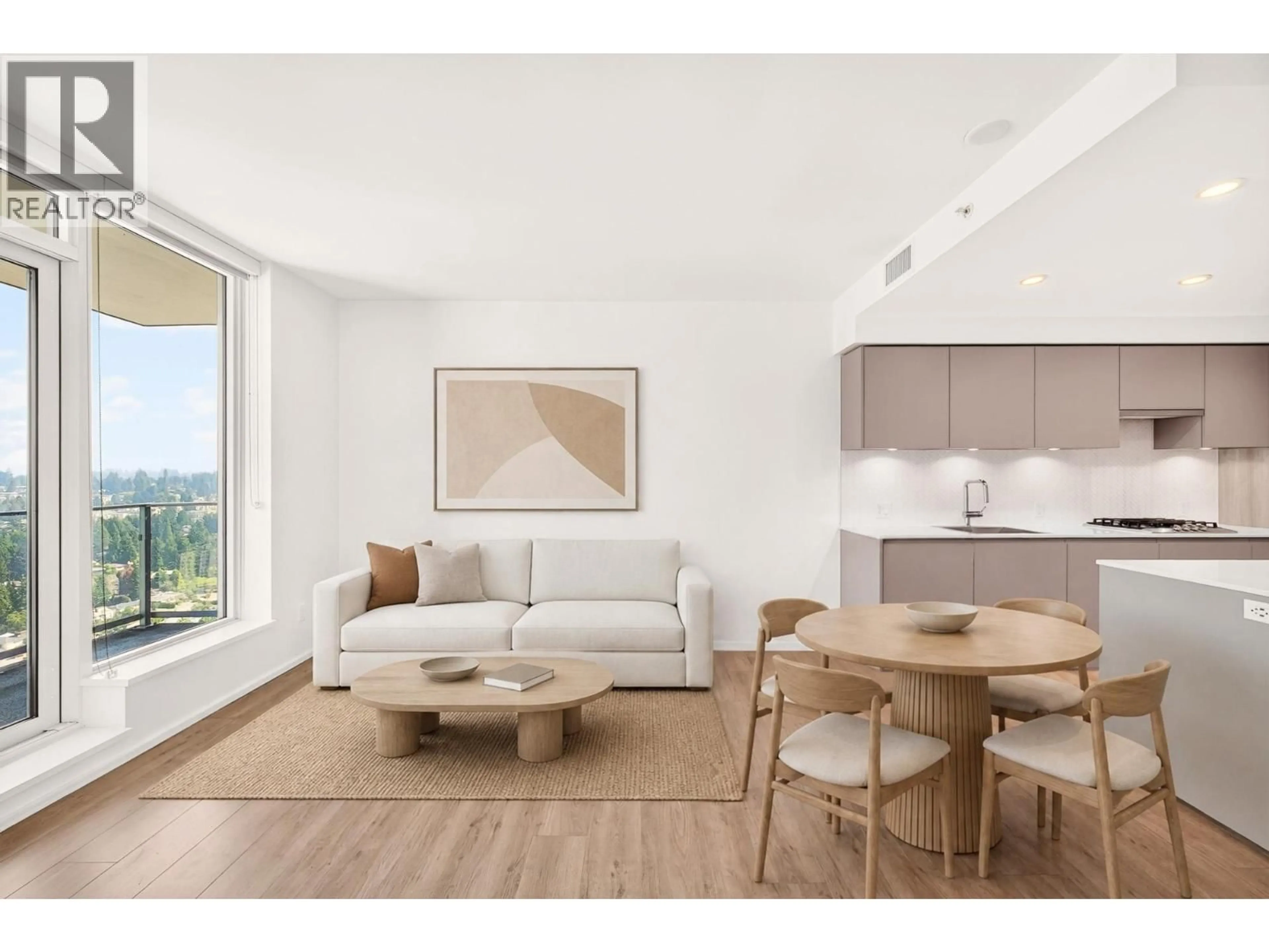 Living room with furniture, wood/laminate floor for 3411 - 3809 EVERGREEN PLACE, Burnaby British Columbia V3J0M1