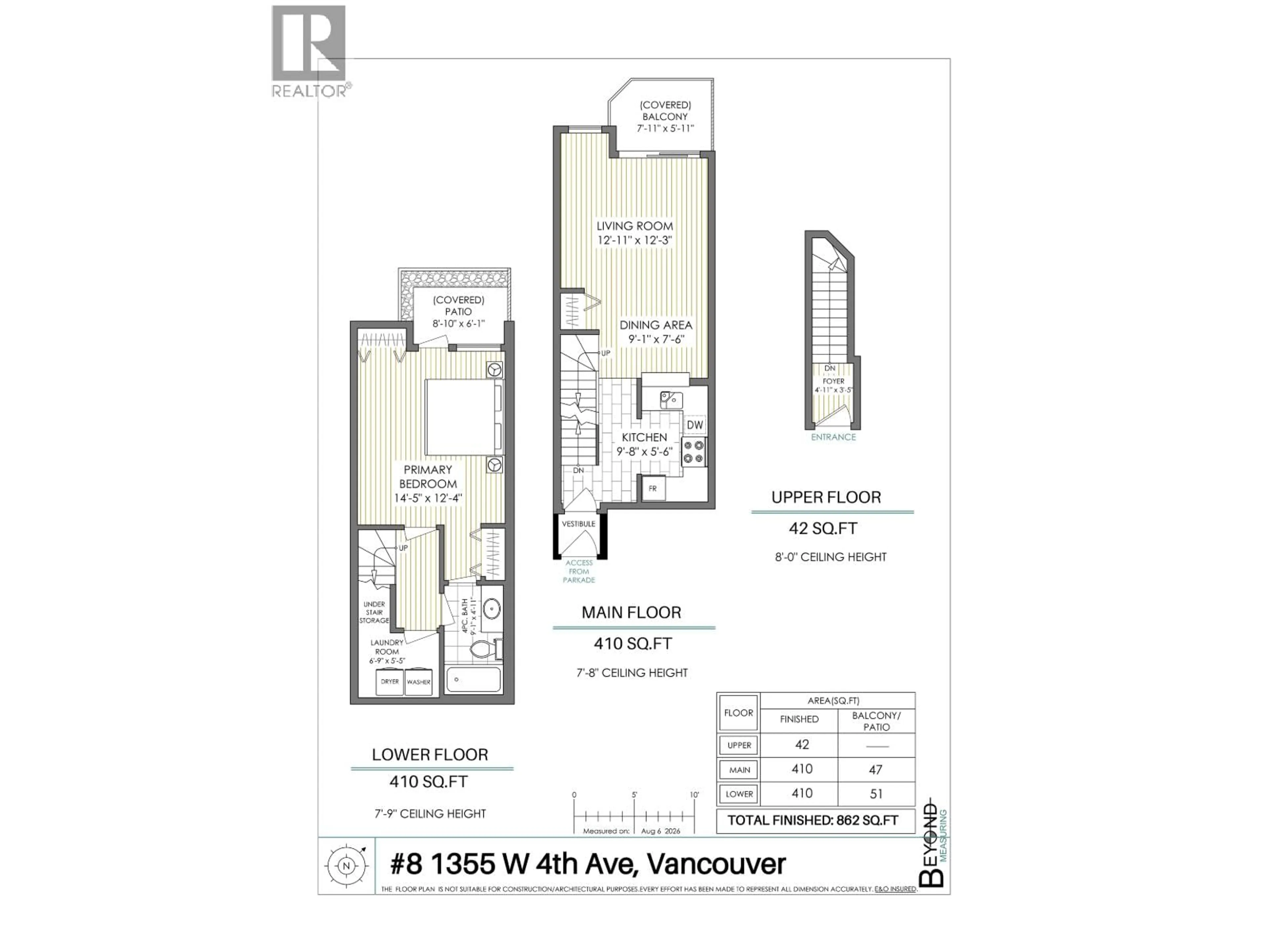 Floor plan for 8 - 1355 4TH AVENUE, Vancouver British Columbia V6H3Y8
