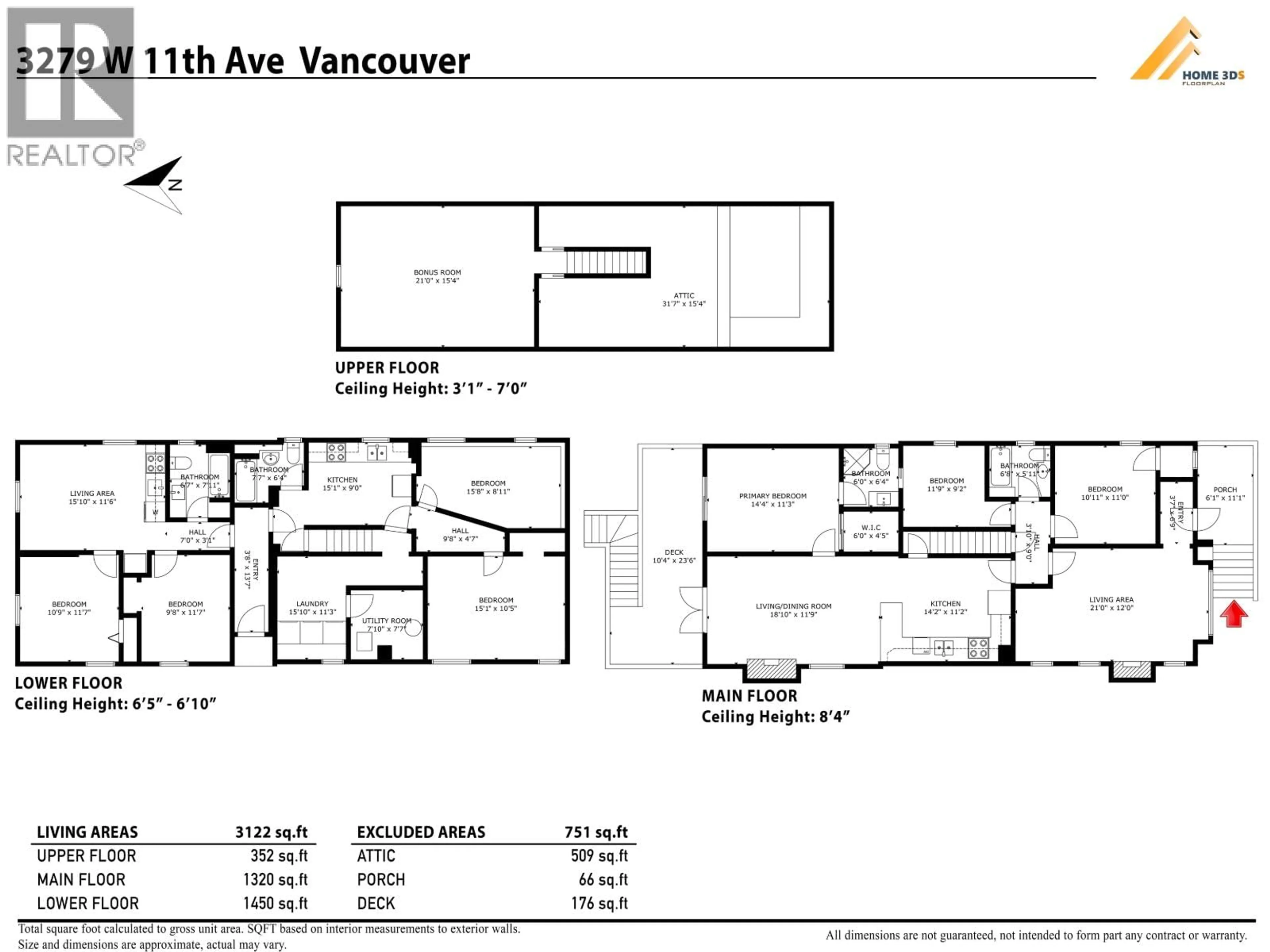 Floor plan for 3279 11TH AVENUE, Vancouver British Columbia V6K2M9