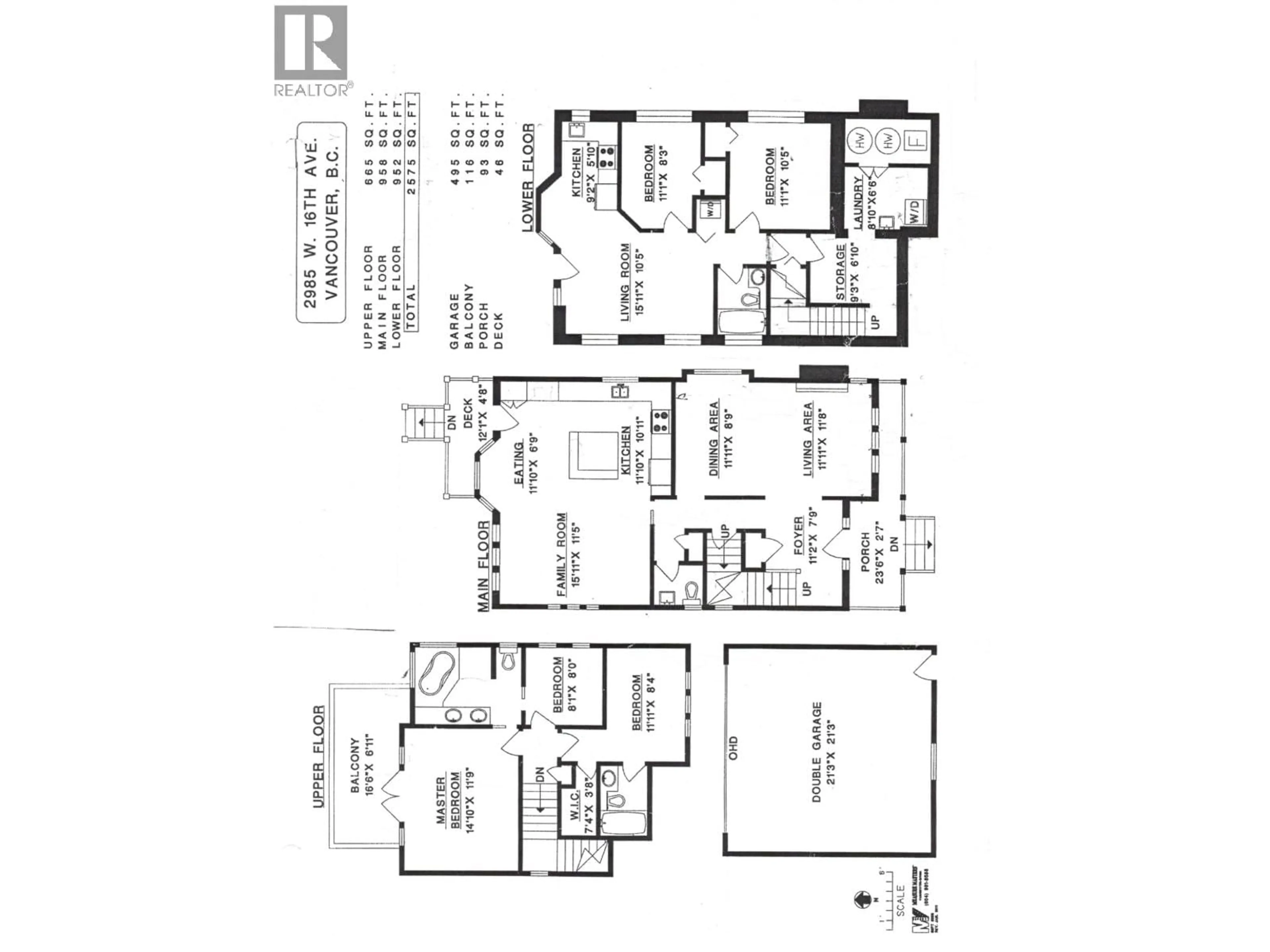 Floor plan for 2985 16TH AVENUE, Vancouver British Columbia V6K3C7