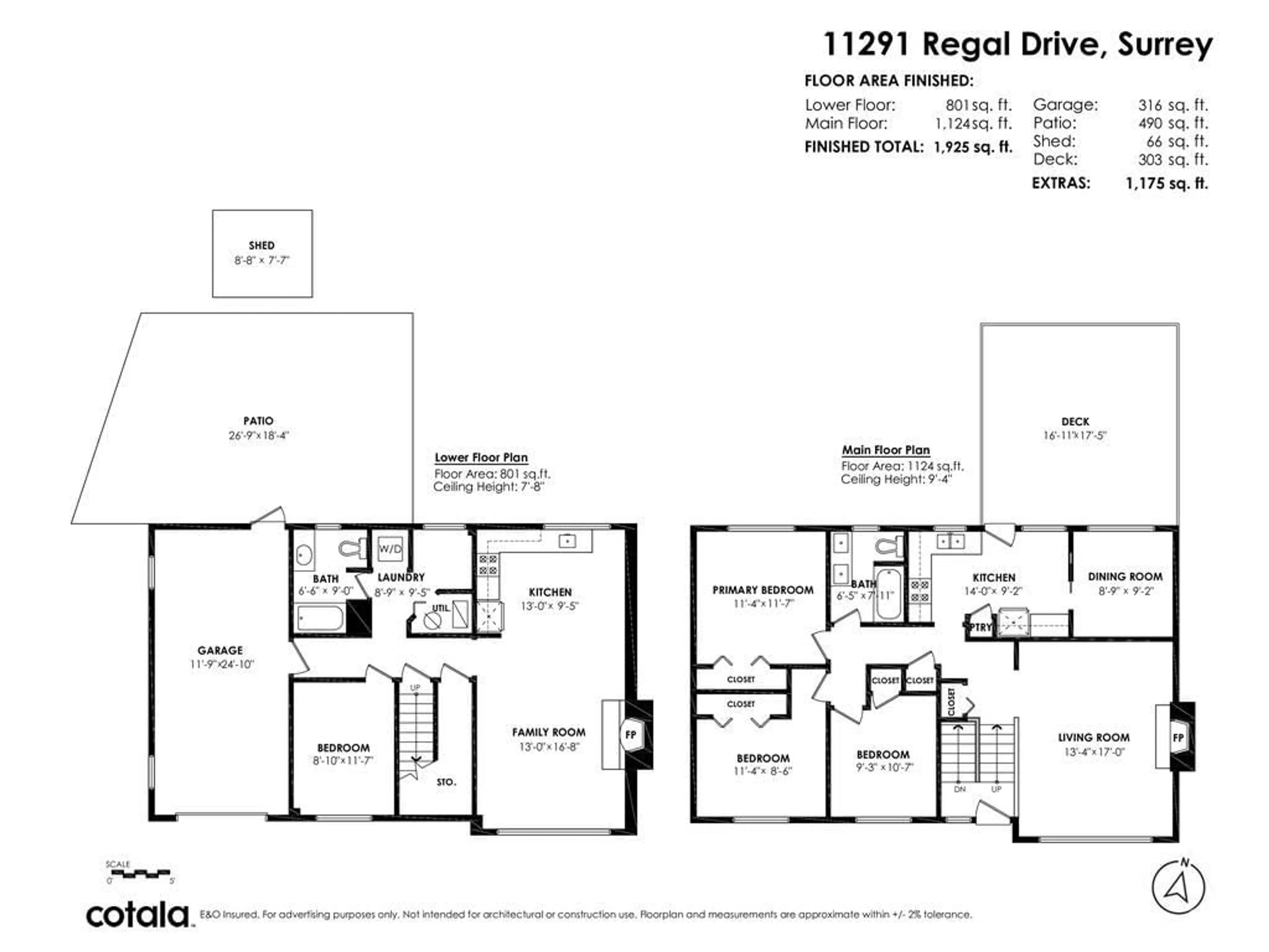Floor plan for 11291 REGAL DRIVE, Surrey British Columbia V3V2S5