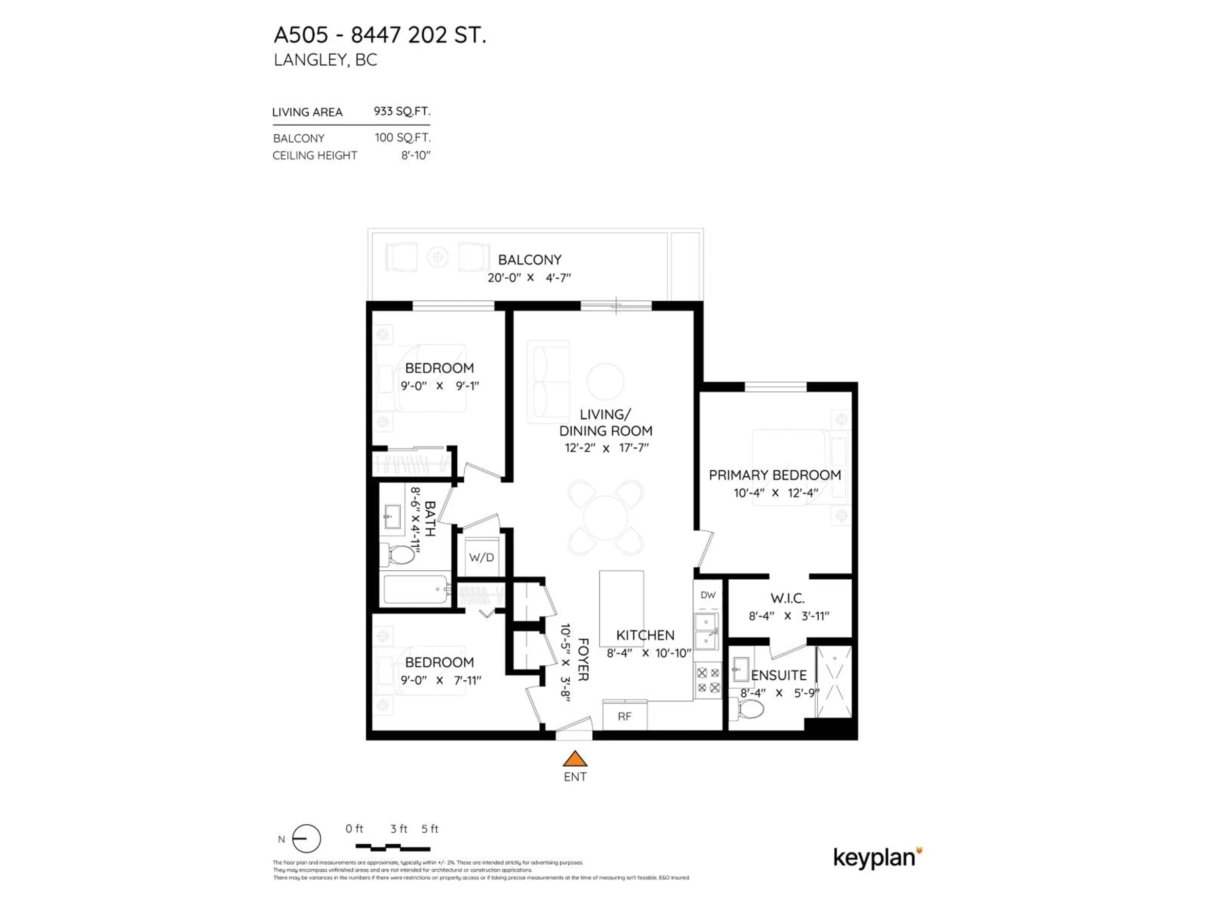 Floor plan for A505 - 8447 202 STREET, Langley British Columbia V2Y2B7