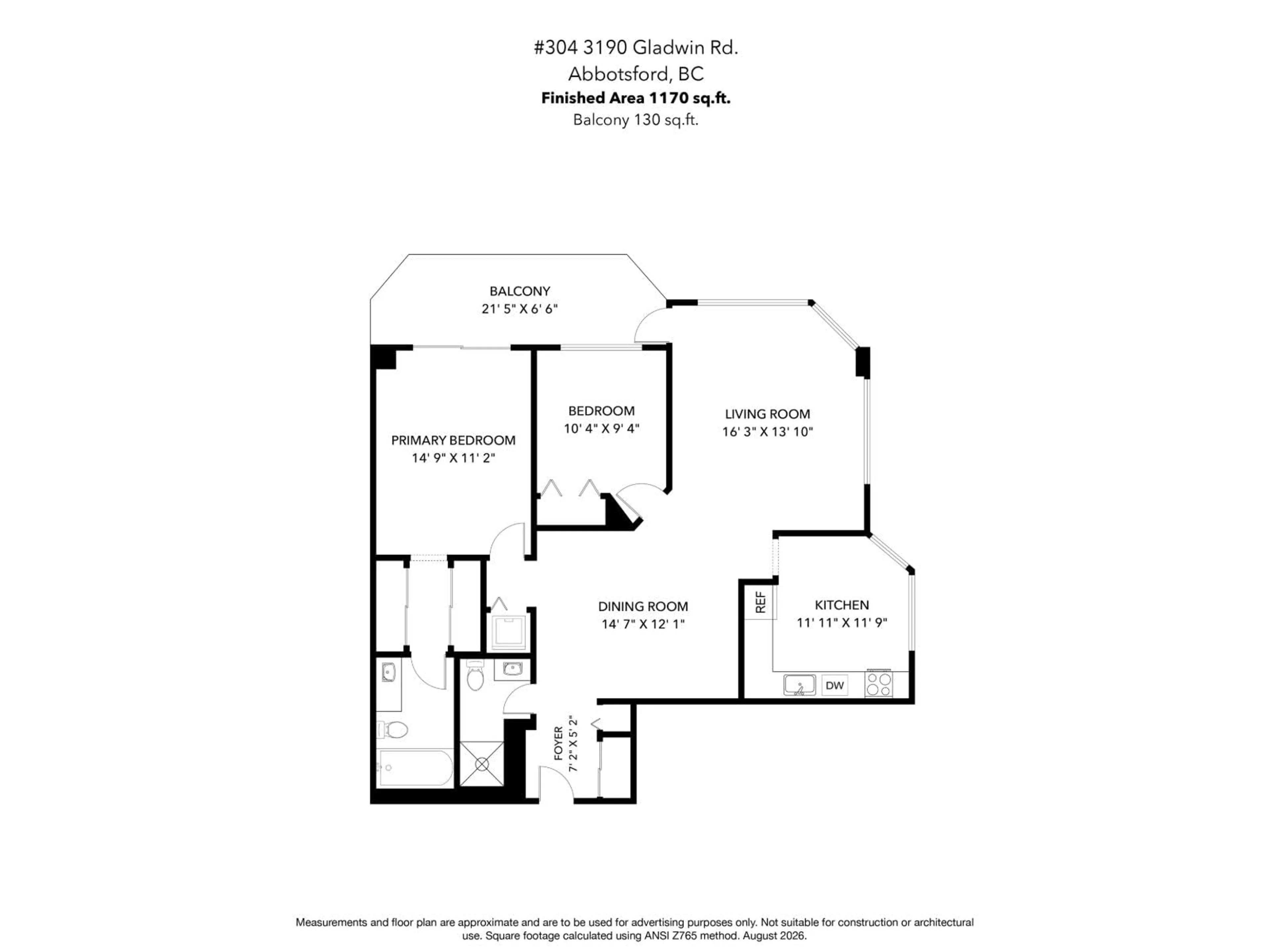 Floor plan for 304 - 3190 GLADWIN ROAD, Abbotsford British Columbia V2T5T2