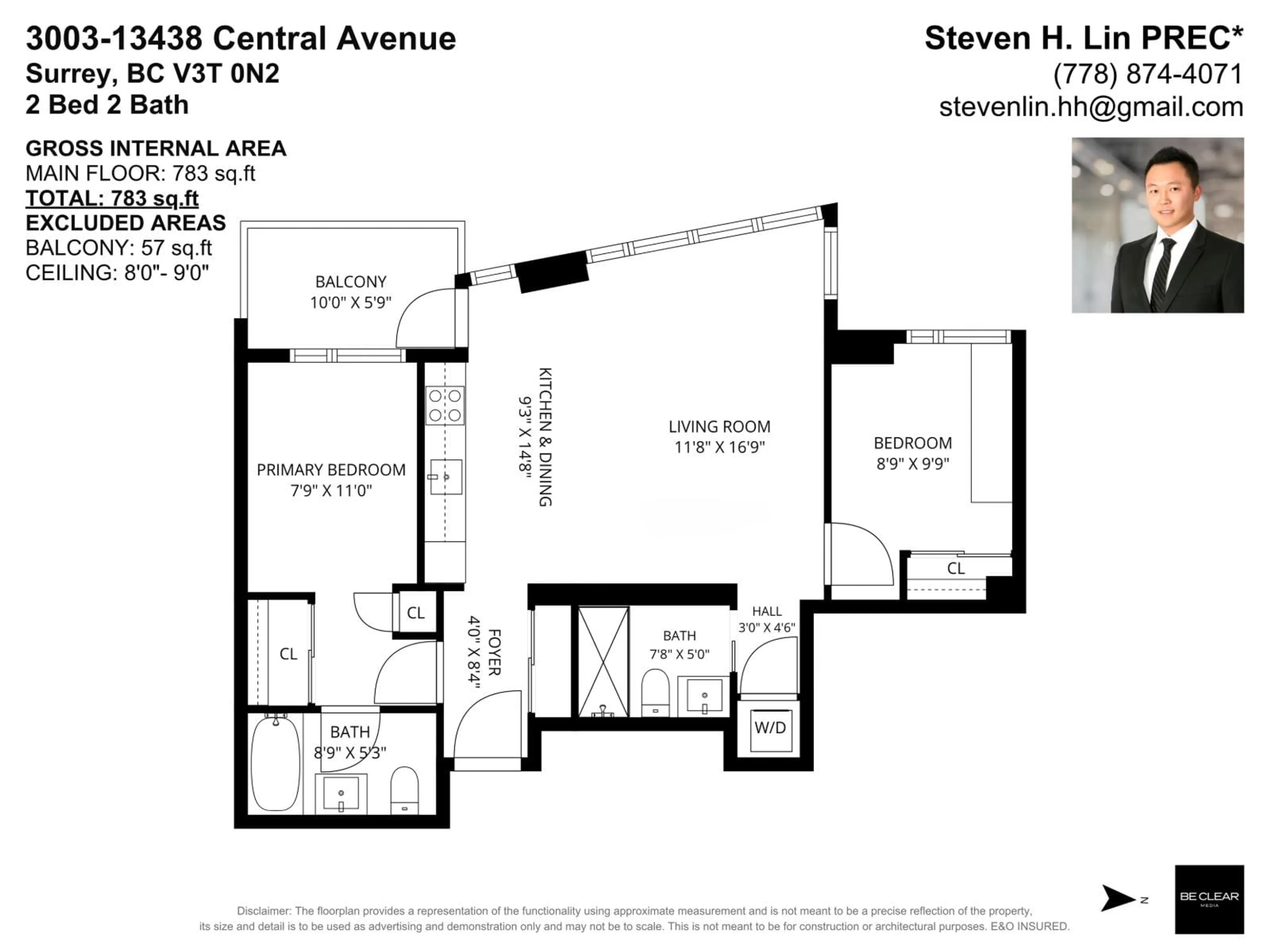 Floor plan for 3003 - 13438 CENTRAL AVENUE, Surrey British Columbia V3T0N2