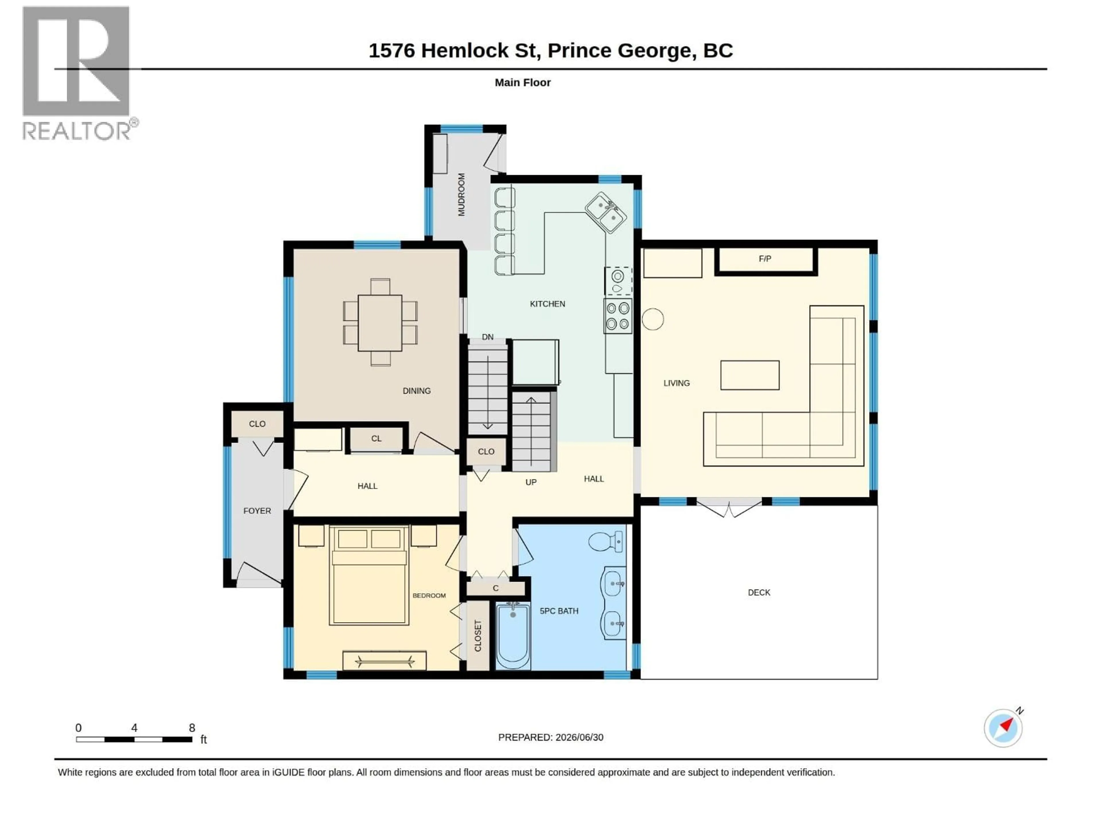 Floor plan for 1576 HEMLOCK STREET, Prince George British Columbia V2L1H9