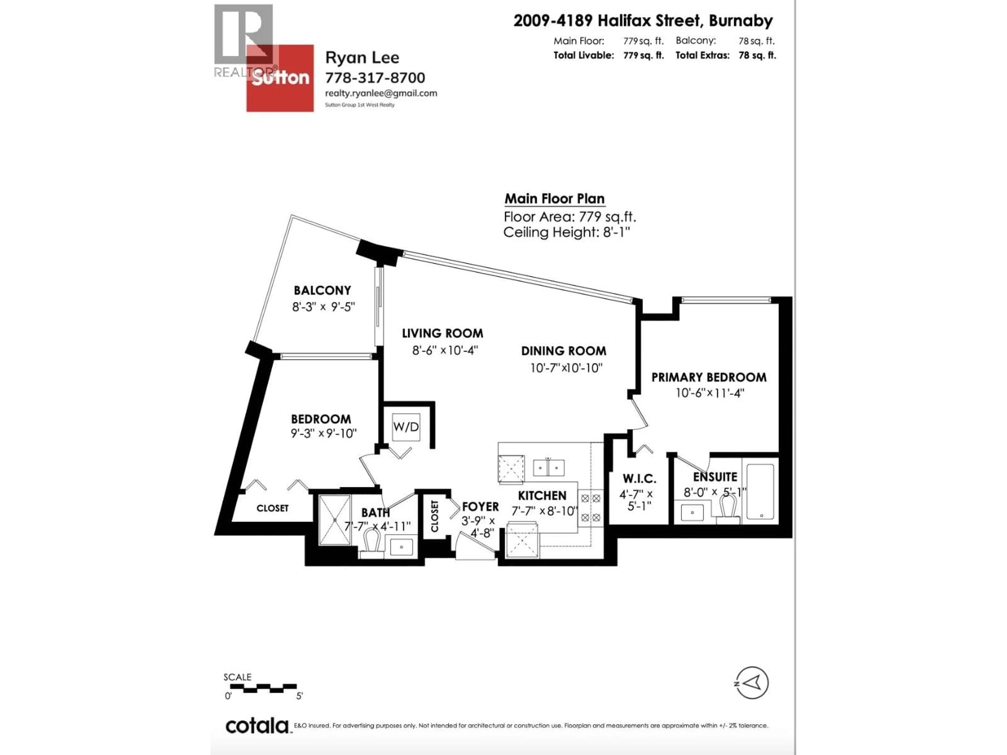 Floor plan for 2009 - 4189 HALIFAX STREET, Burnaby British Columbia V5C0H9