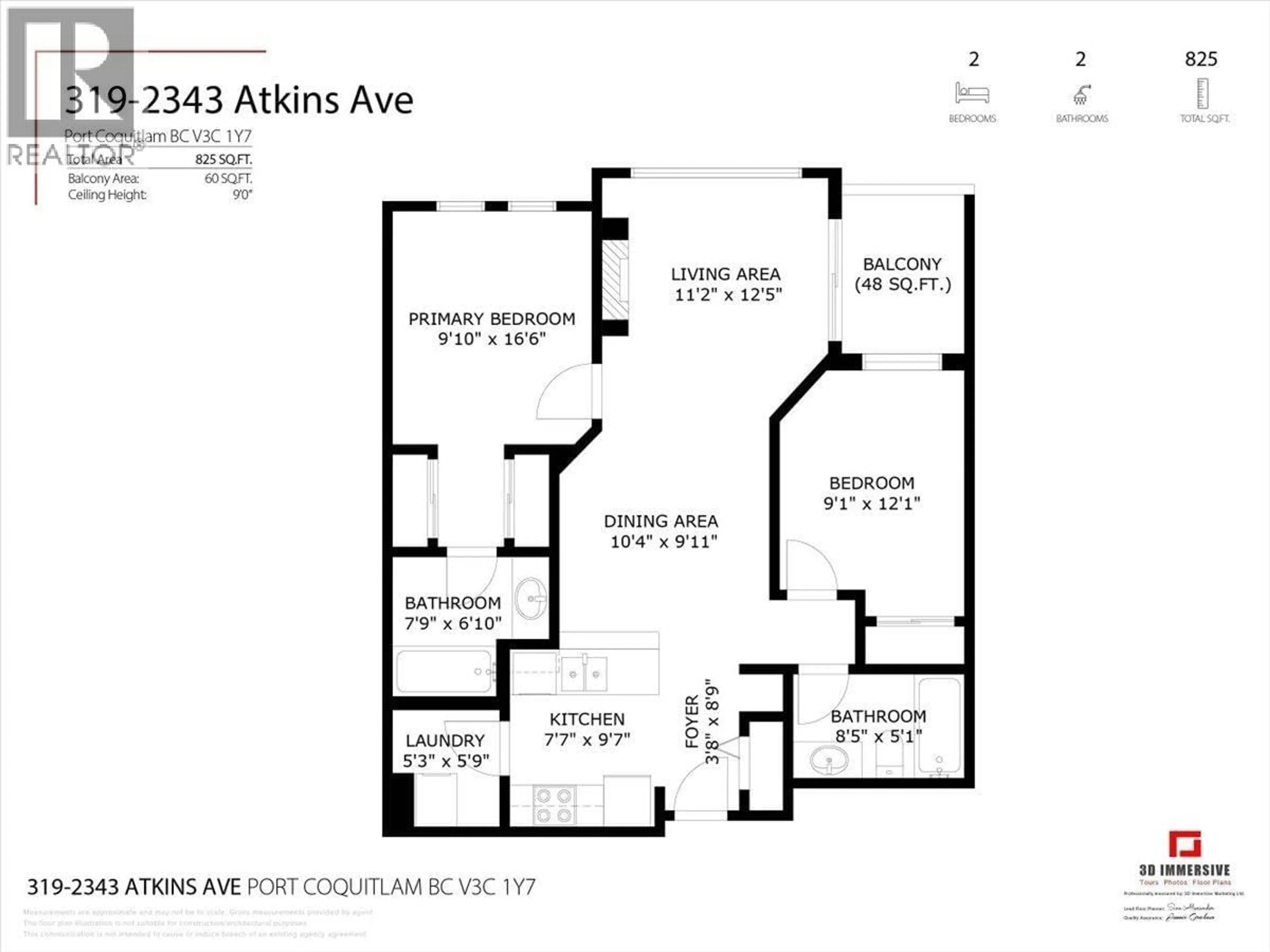 Floor plan for 319 - 2343 ATKINS AVENUE, Port Coquitlam British Columbia V3C1Y7