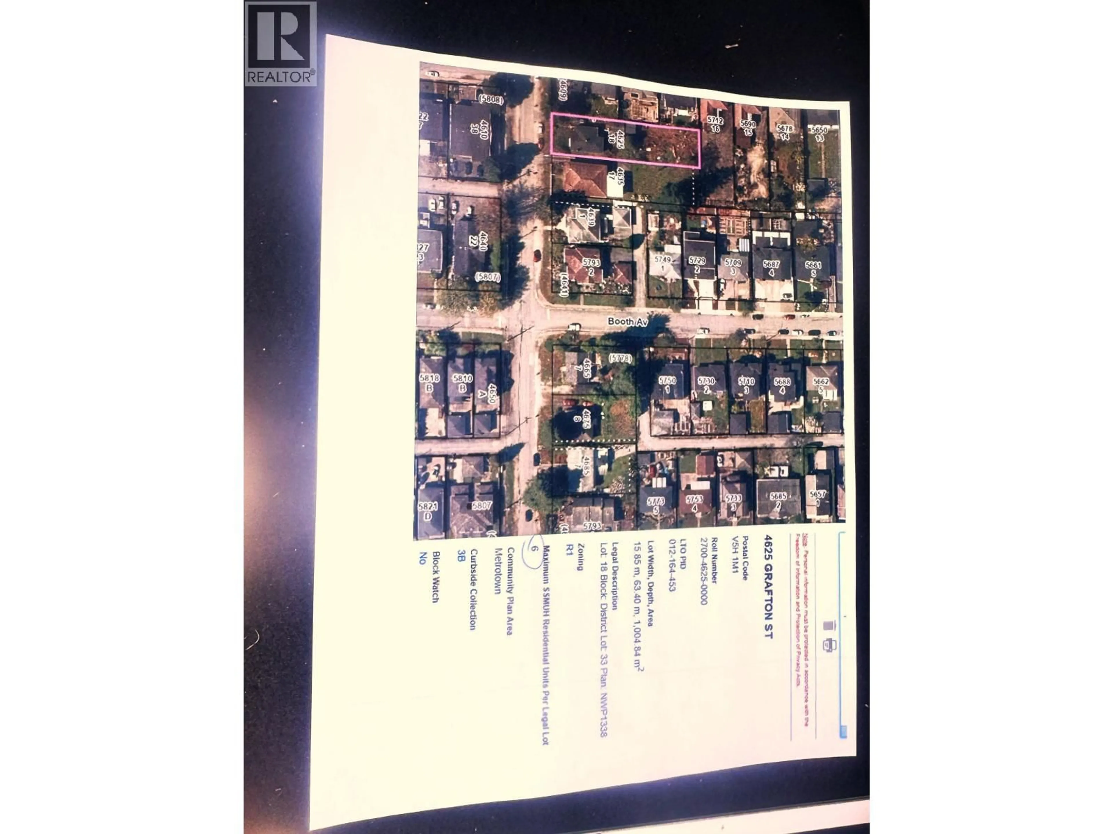 Picture of a map for 4625 GRAFTON STREET, Burnaby British Columbia V5H1M1