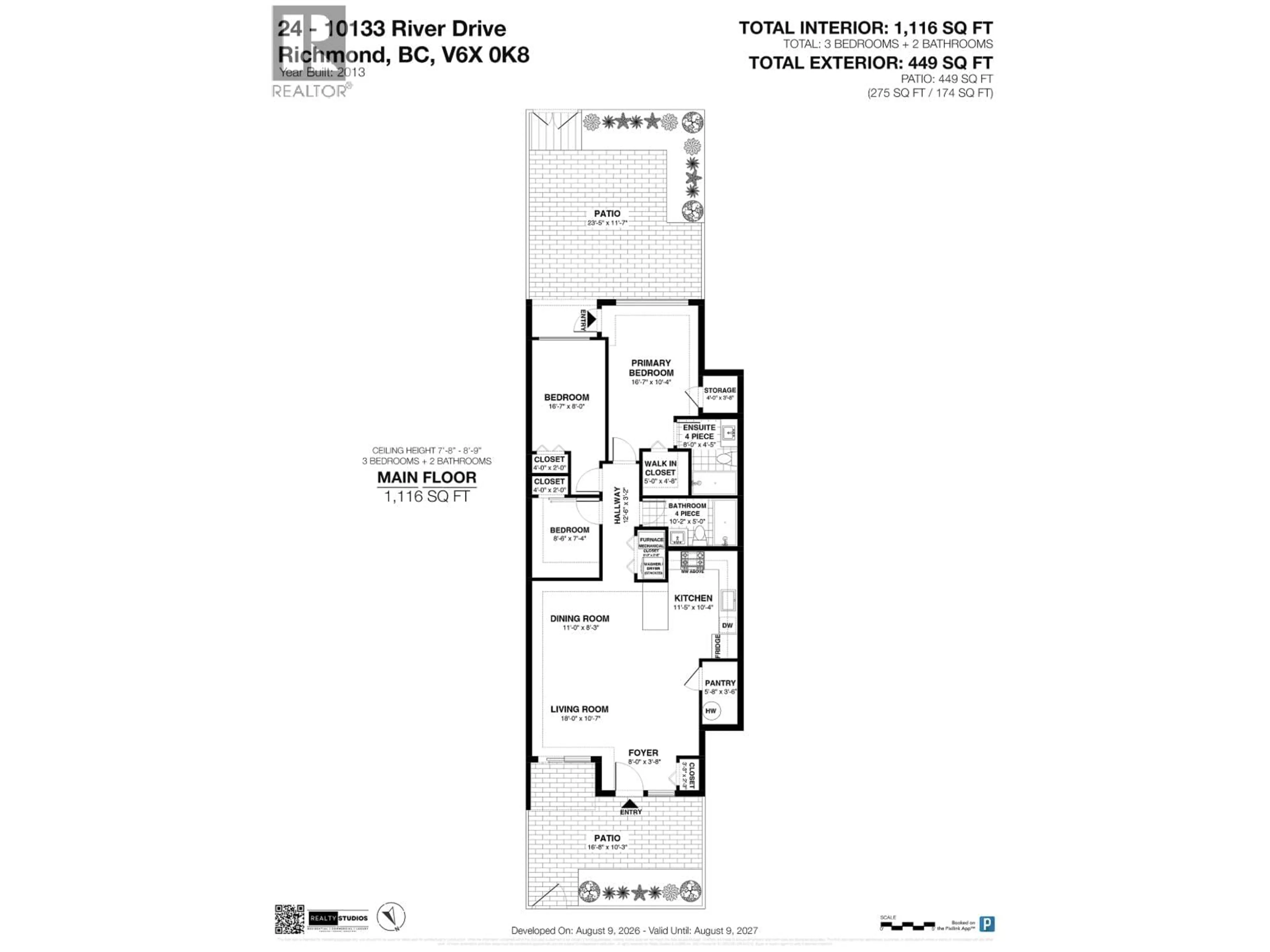 Floor plan for 24 - 10133 RIVER DRIVE, Richmond British Columbia V6X0K8
