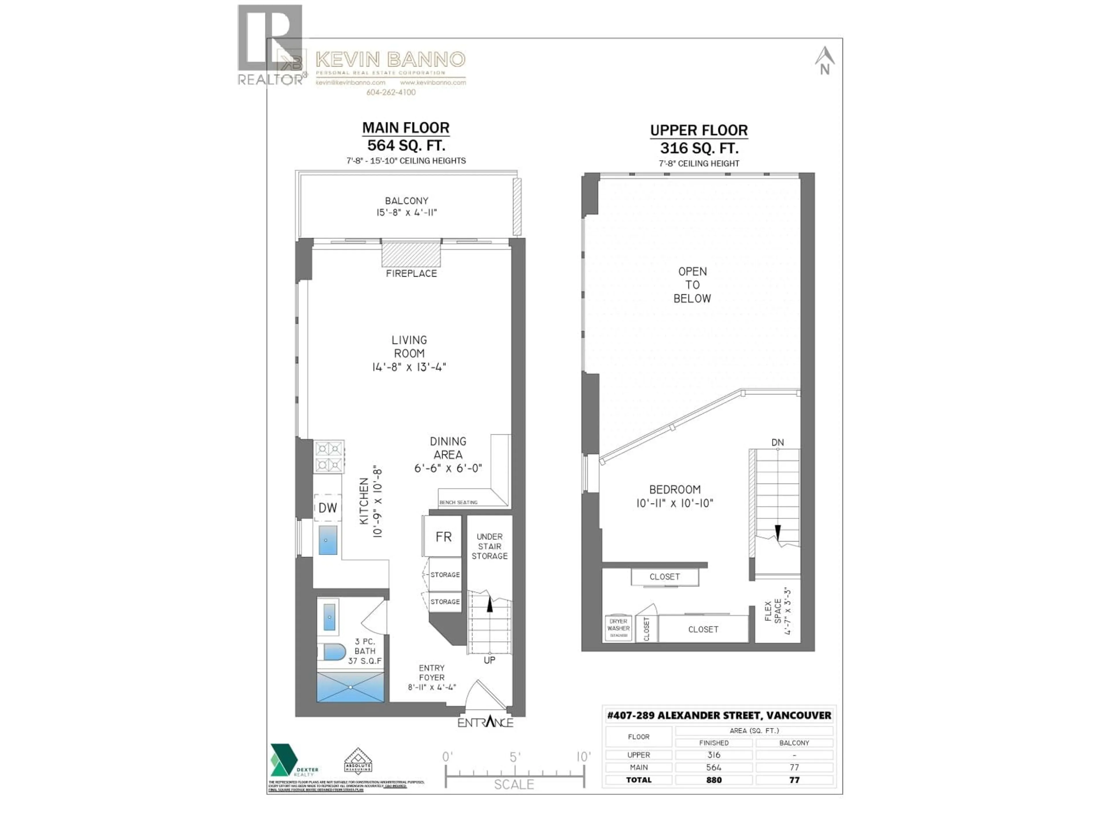 Floor plan for 407 - 289 ALEXANDER STREET, Vancouver British Columbia V6A4H6