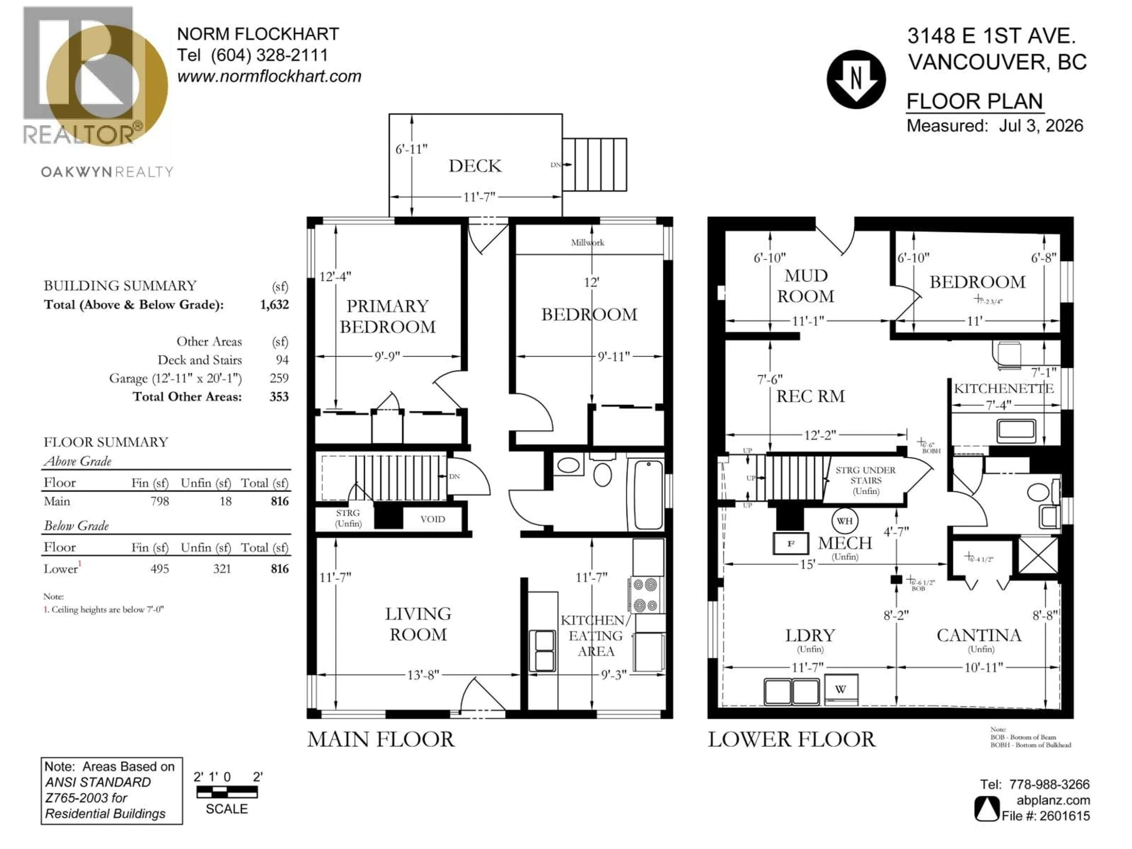 Floor plan for 3148 1ST AVENUE, Vancouver British Columbia V5M1B5