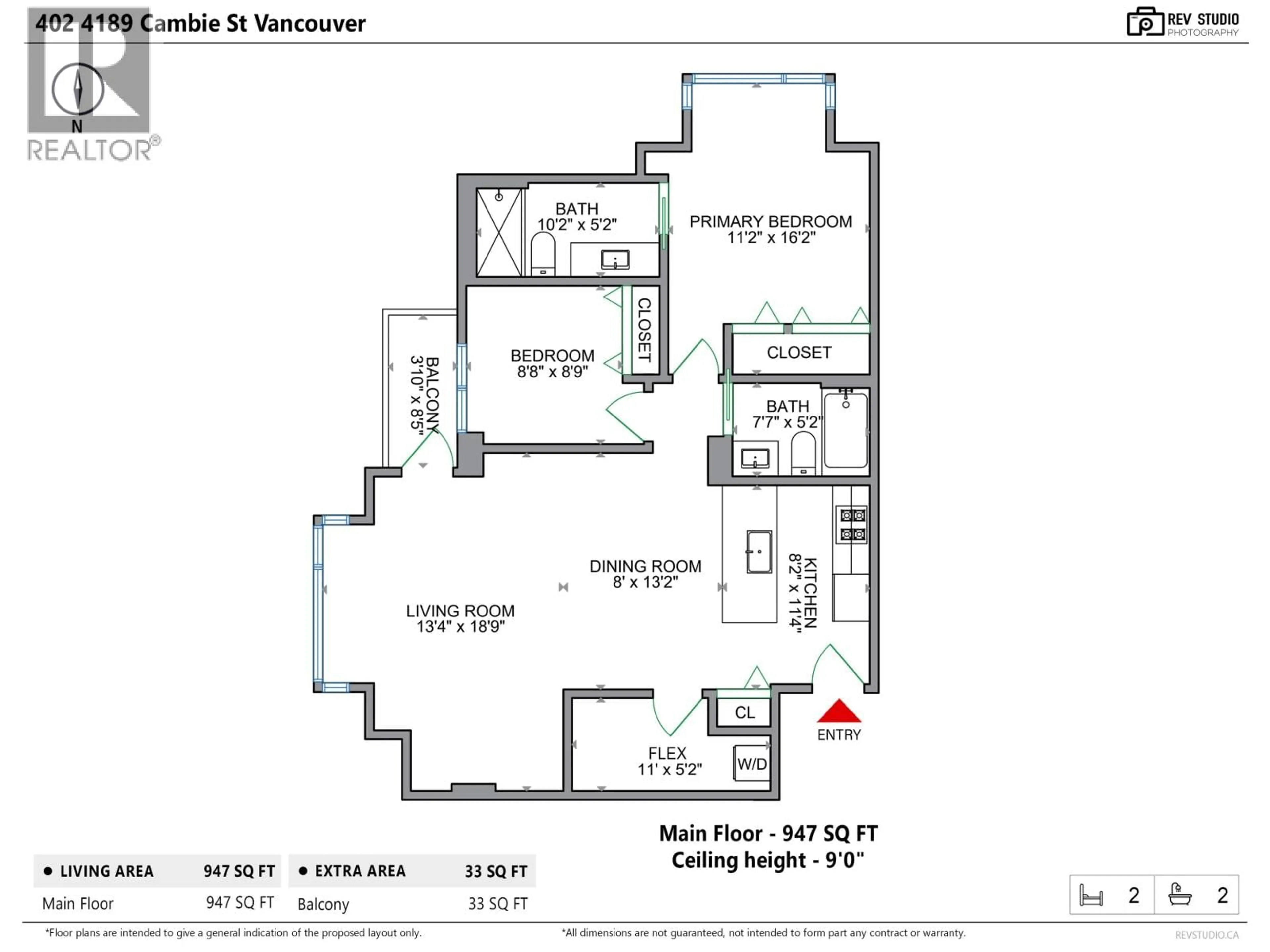 Floor plan for 402 - 4189 CAMBIE STREET, Vancouver British Columbia V5Z2Y2