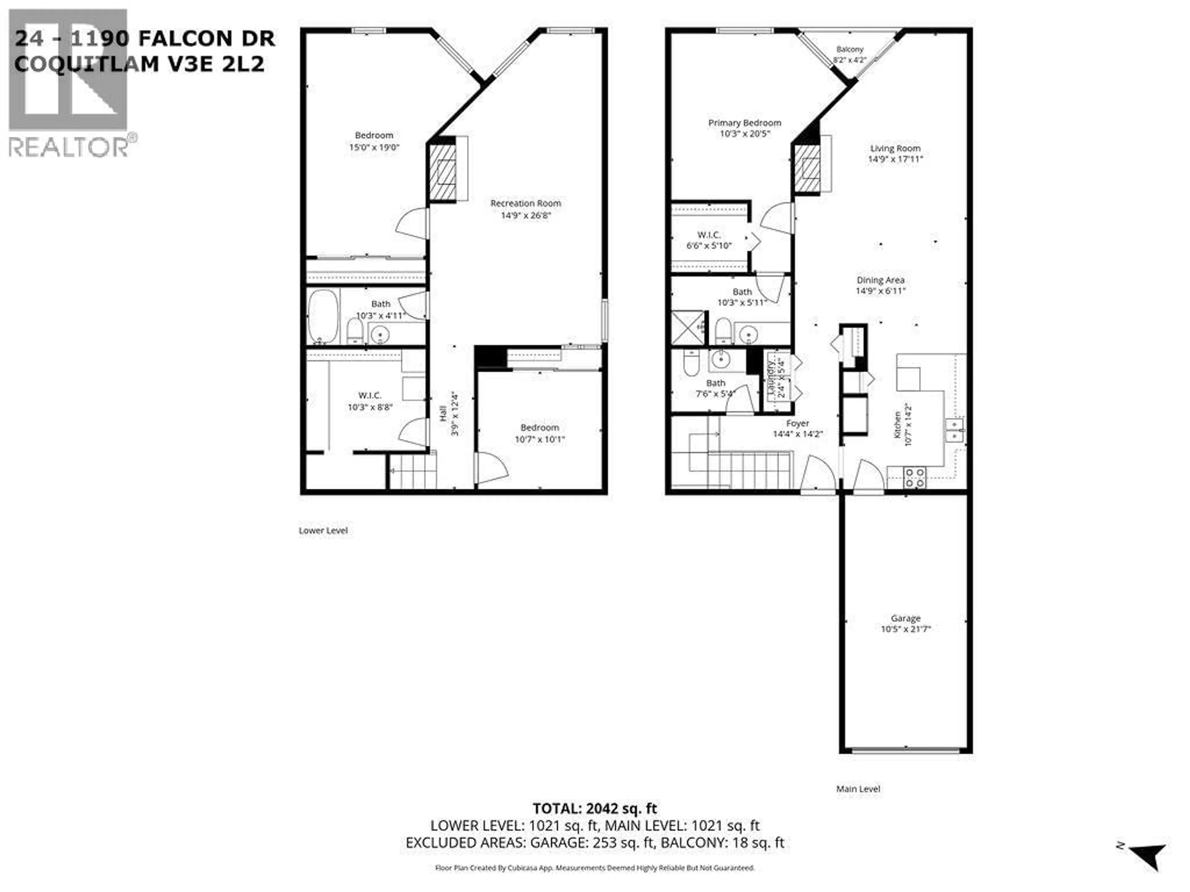 Floor plan for 24 - 1190 FALCON DRIVE, Coquitlam British Columbia V3E2L2