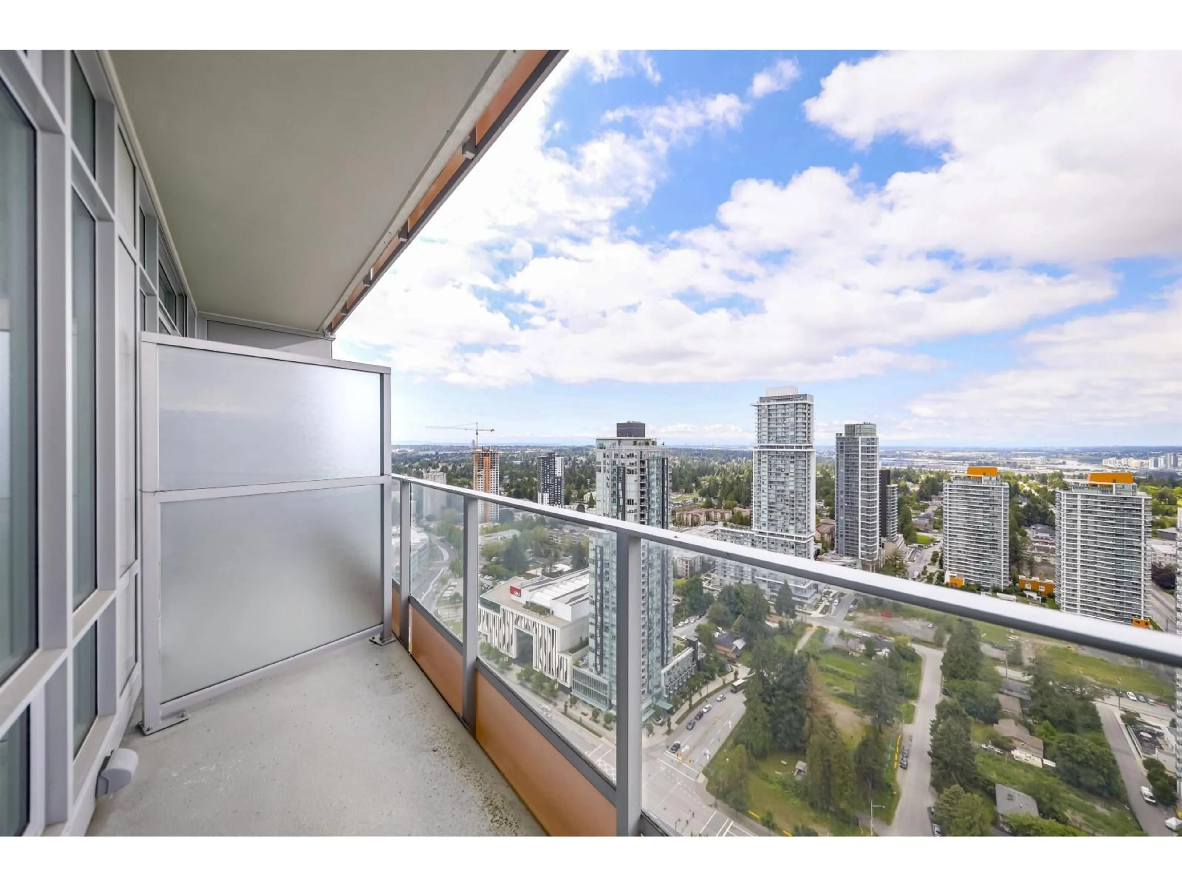 Balcony in the apartment, city buildings view from balcony for 3709 - 13495 CENTRAL AVENUE, Surrey British Columbia V3T0K2