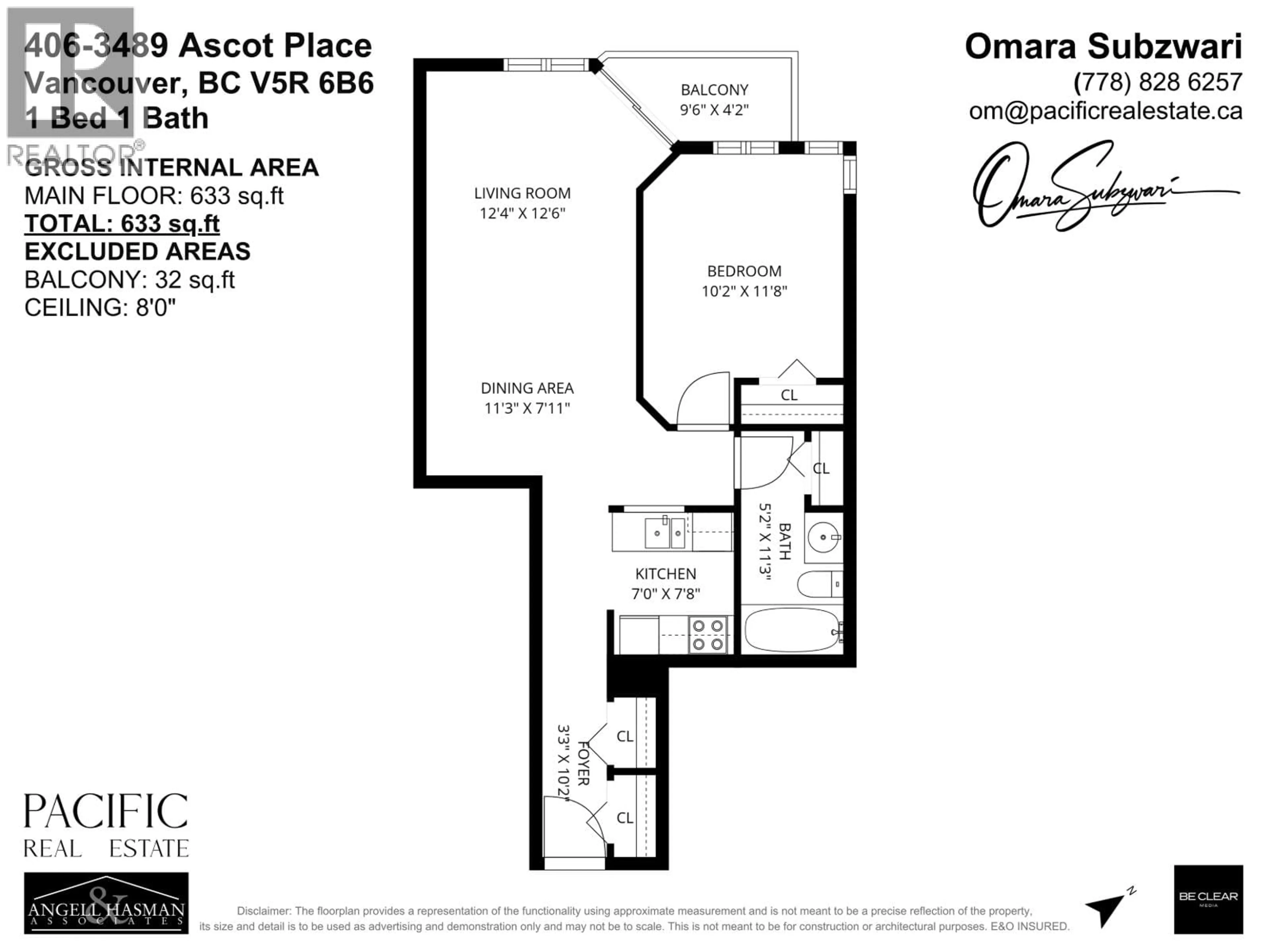Floor plan for 406 - 3489 ASCOT PLACE, Vancouver British Columbia V5R6B6