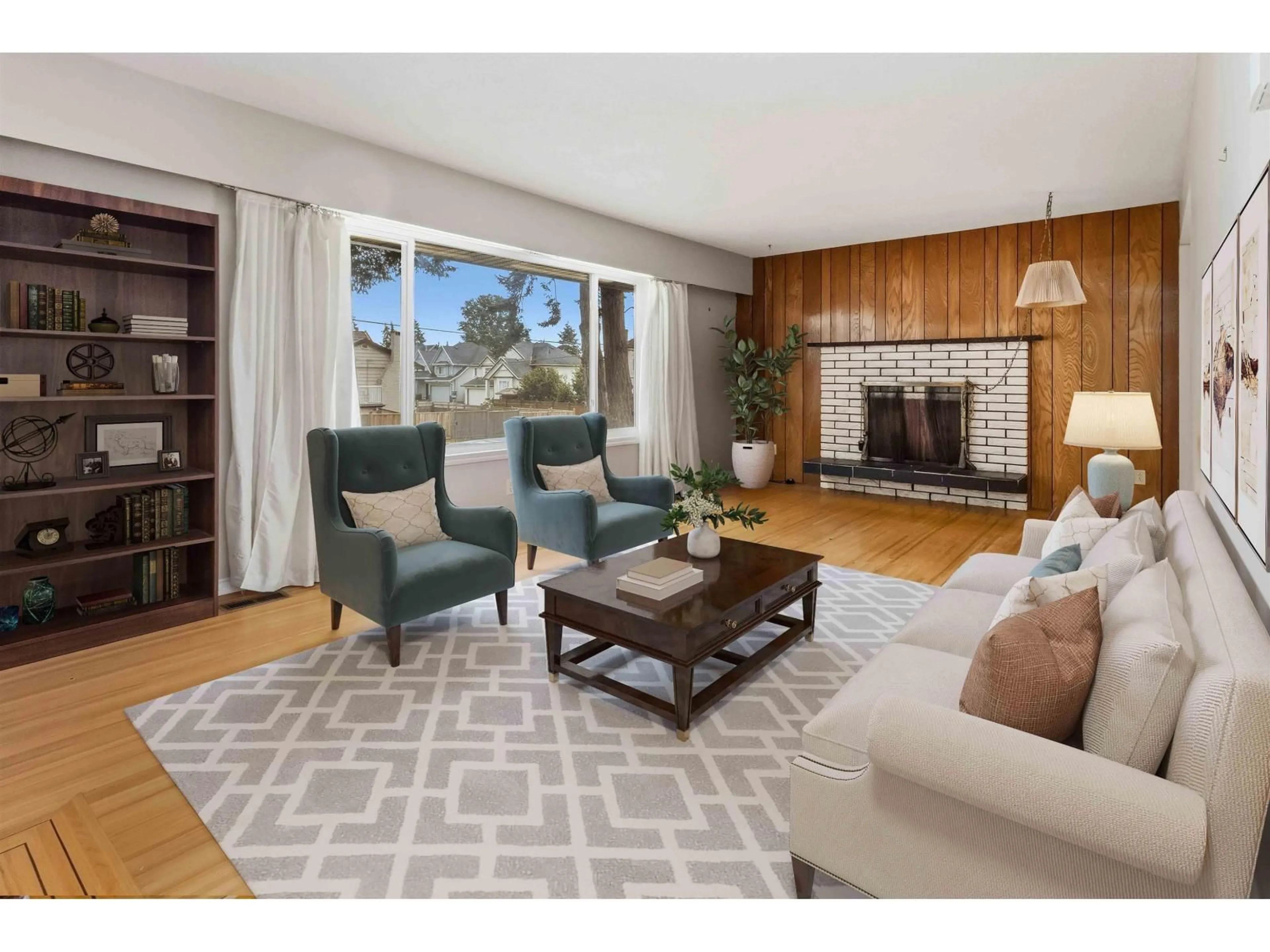 Living room with furniture, wood/laminate floor for 5845 124 STREET, Surrey British Columbia V3X1Y2
