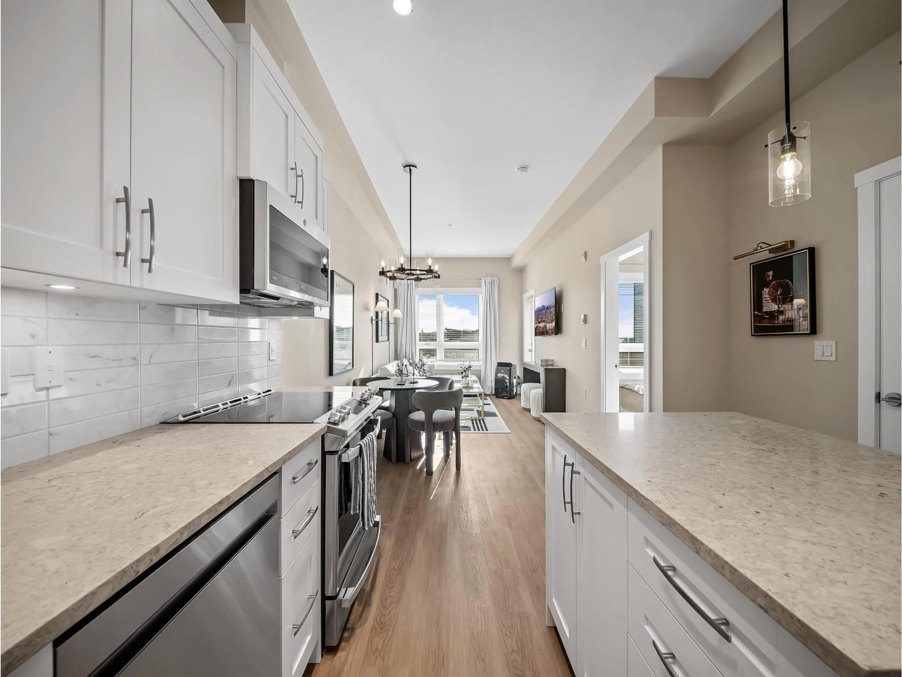 Open concept kitchen, ceramic/tile floor for A623 - 8233 208B STREET STREET, Langley British Columbia V2Y4M7