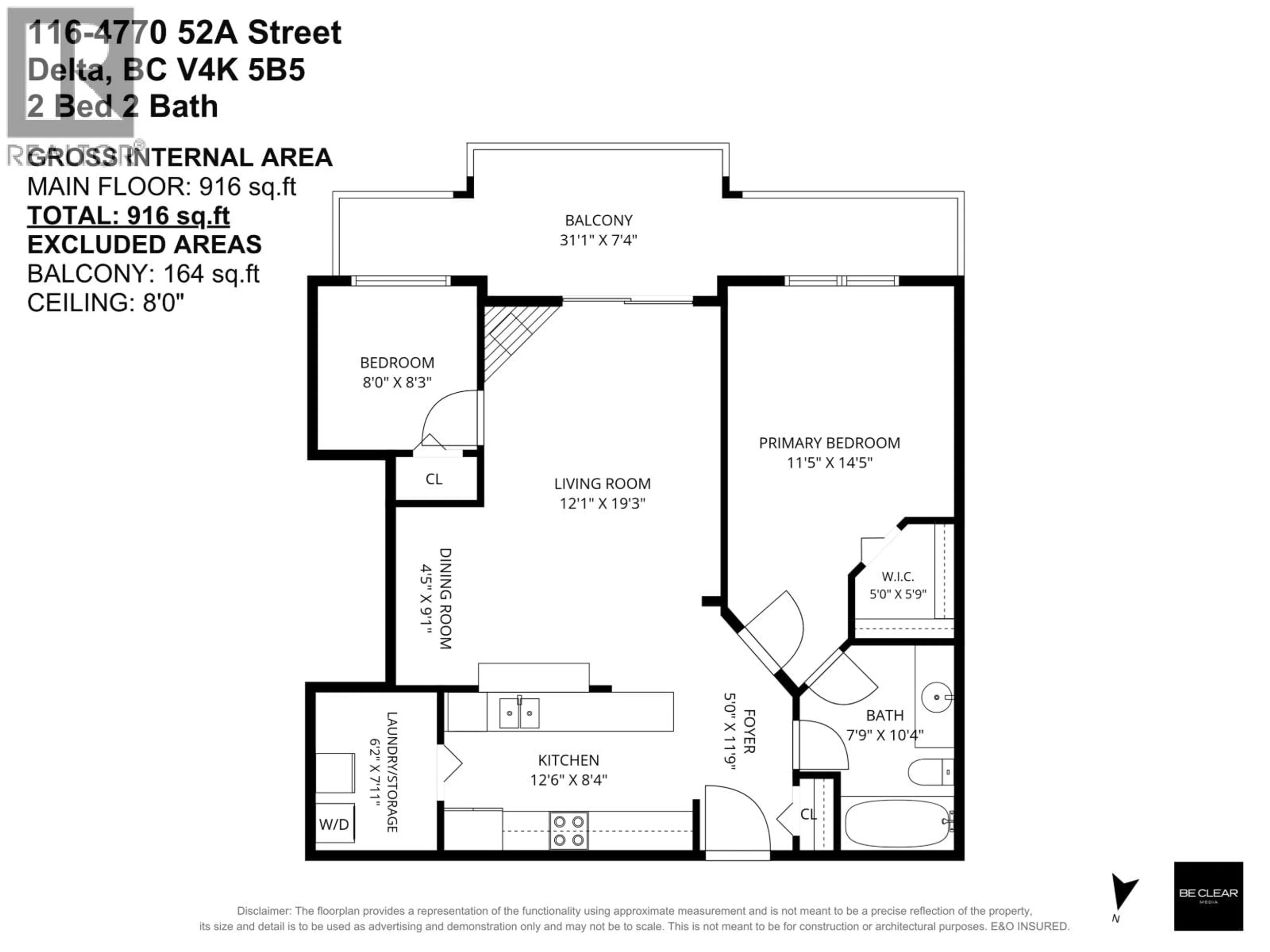 Floor plan for 116 - 4770 52A STREET, Delta British Columbia V4K5B5