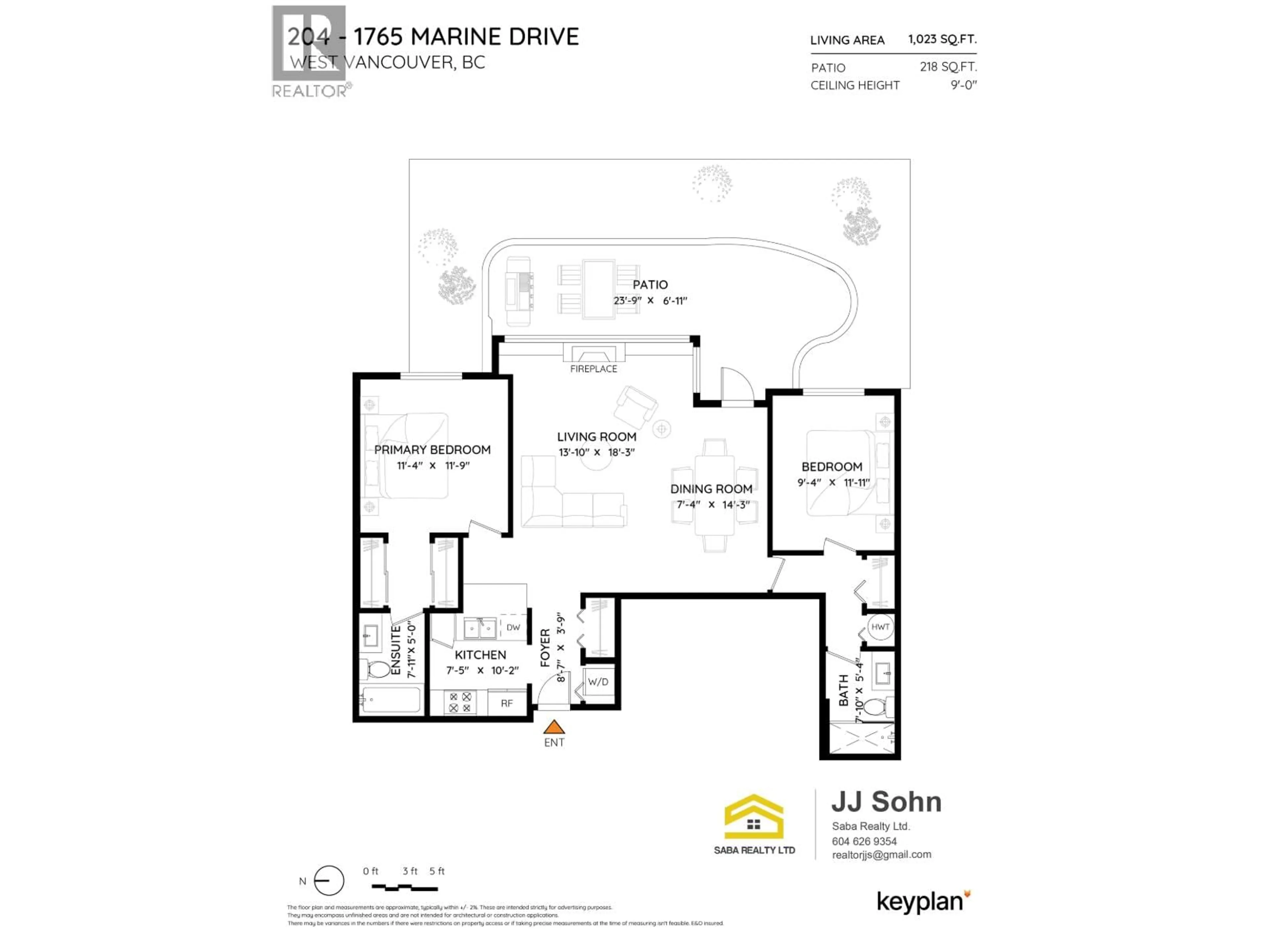 Floor plan for 204 - 1765 MARINE DRIVE, West Vancouver British Columbia V7V1J5