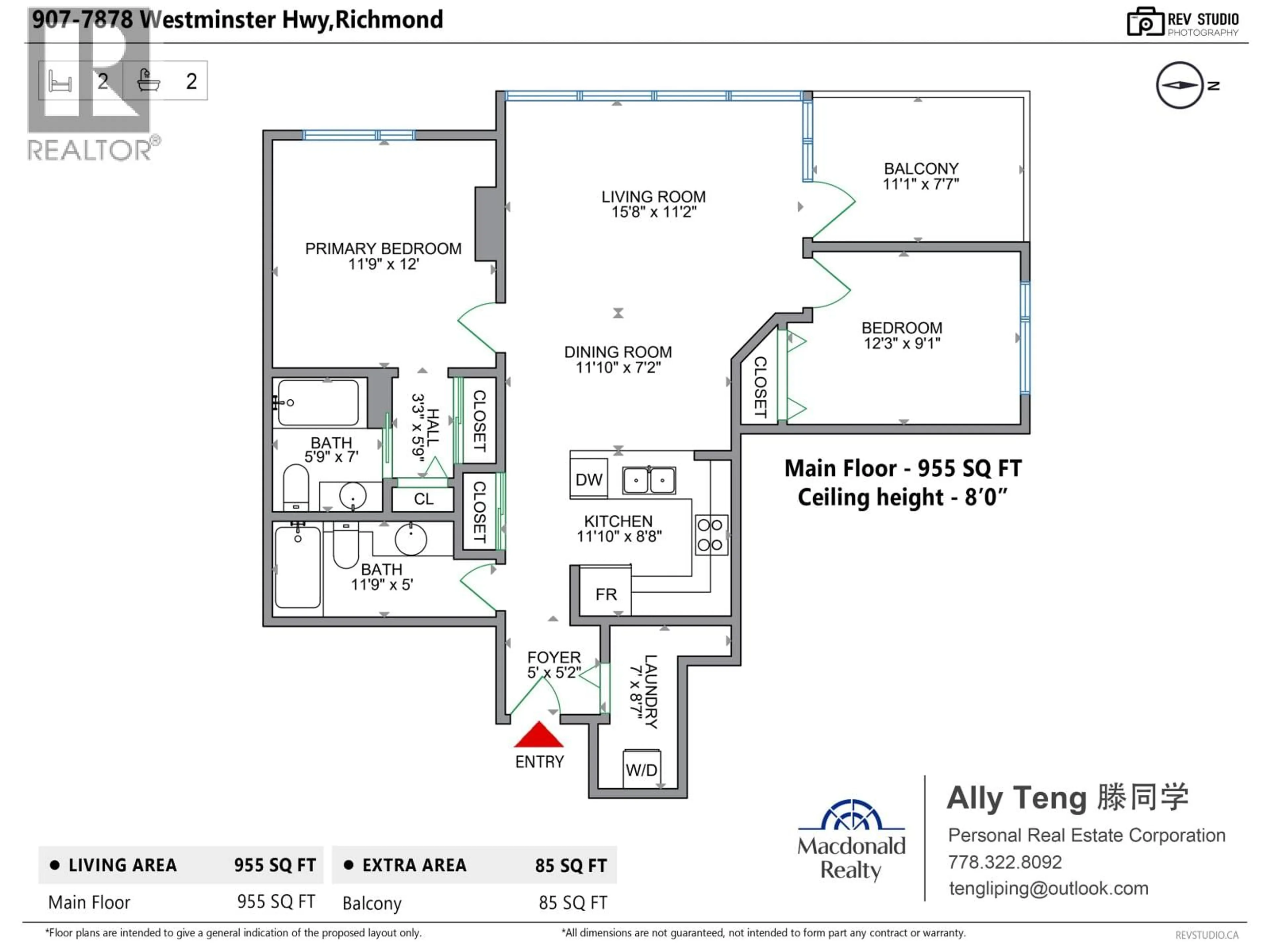 Floor plan for 907 - 7878 WESTMINSTER HIGHWAY, Richmond British Columbia V6X4A2