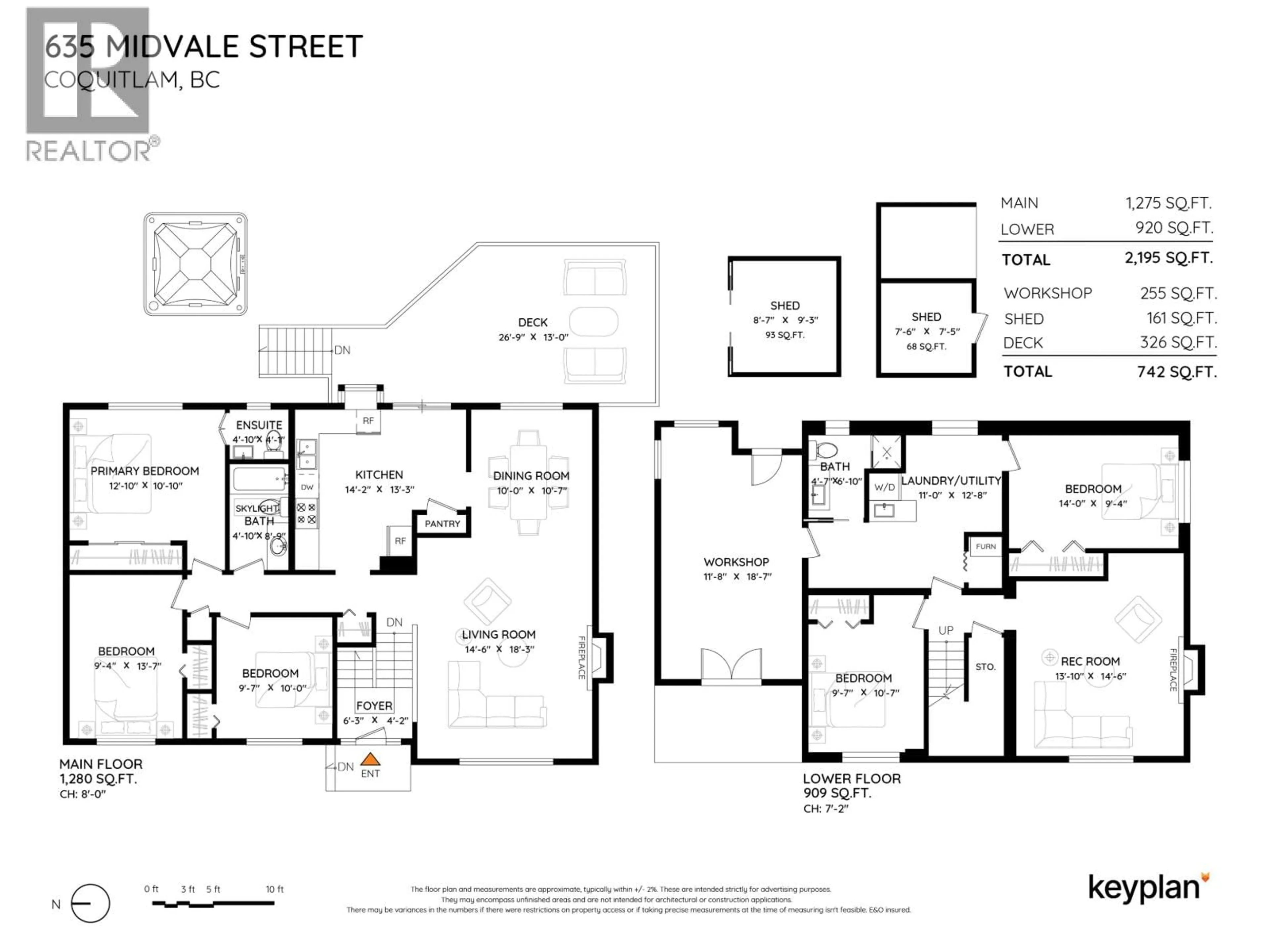 Floor plan for 635 MIDVALE STREET, Coquitlam British Columbia V3J6M1