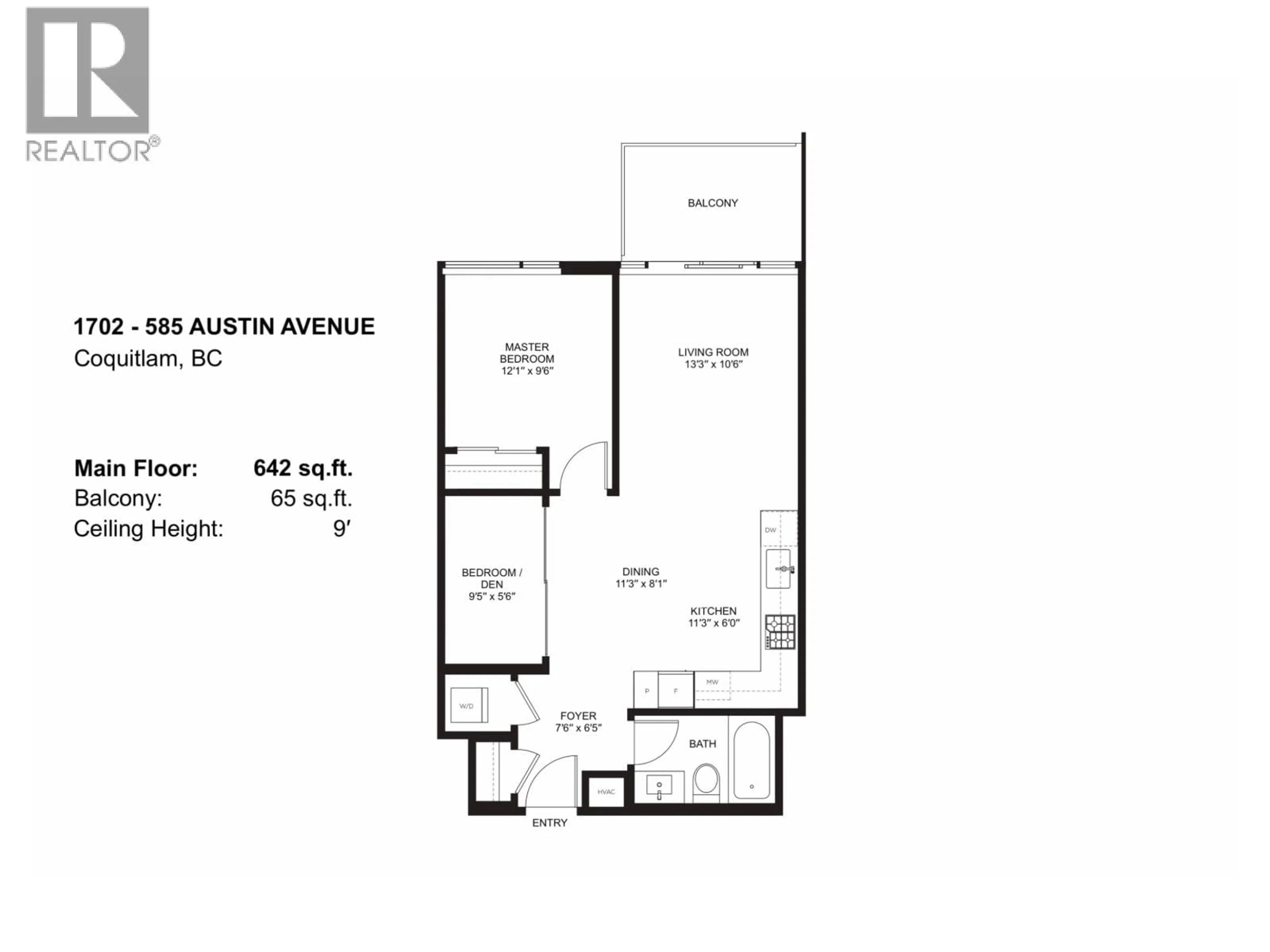 Floor plan for 1702 - 585 AUSTIN AVENUE, Coquitlam British Columbia V3K0G6