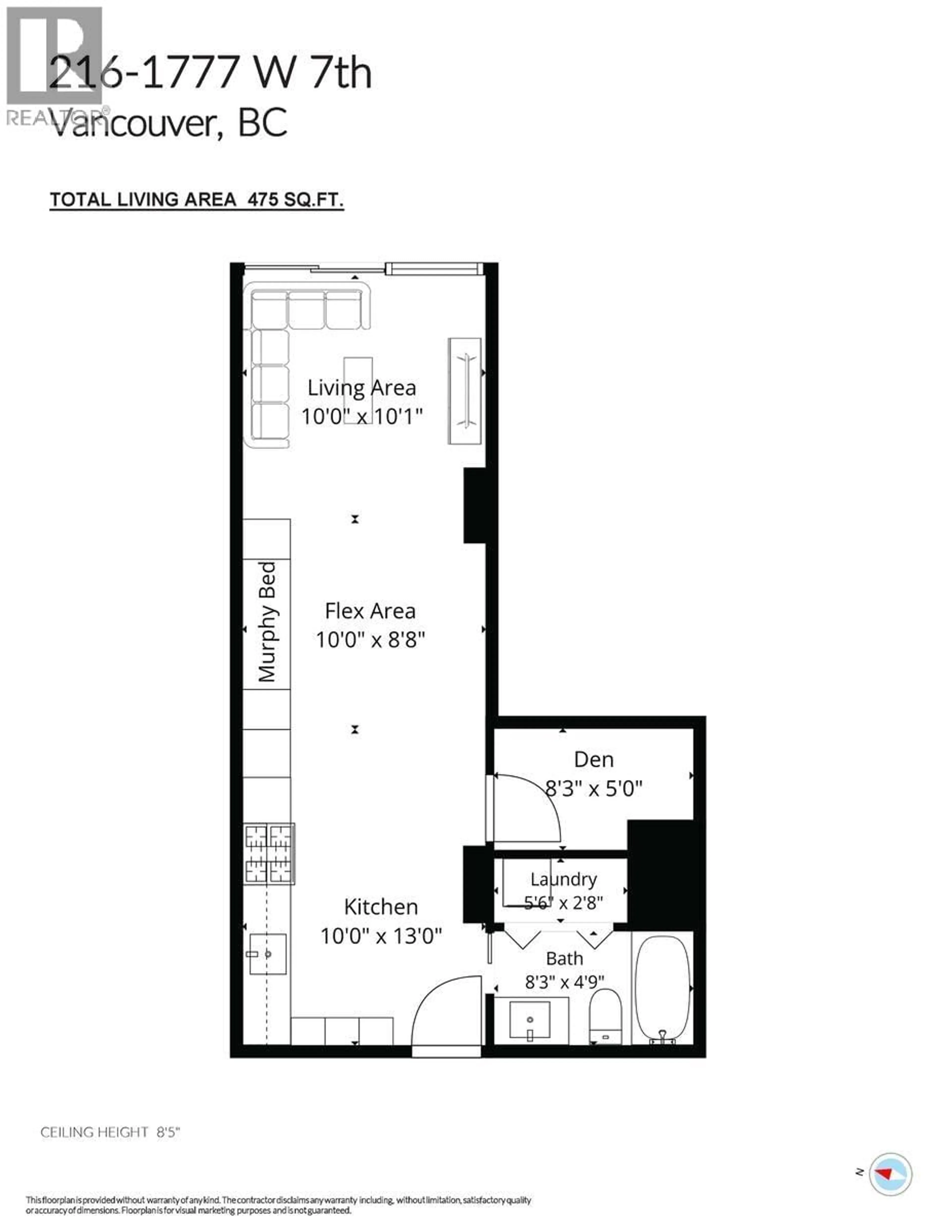 Floor plan for 216 - 1777 7TH AVENUE, Vancouver British Columbia V6J0E5