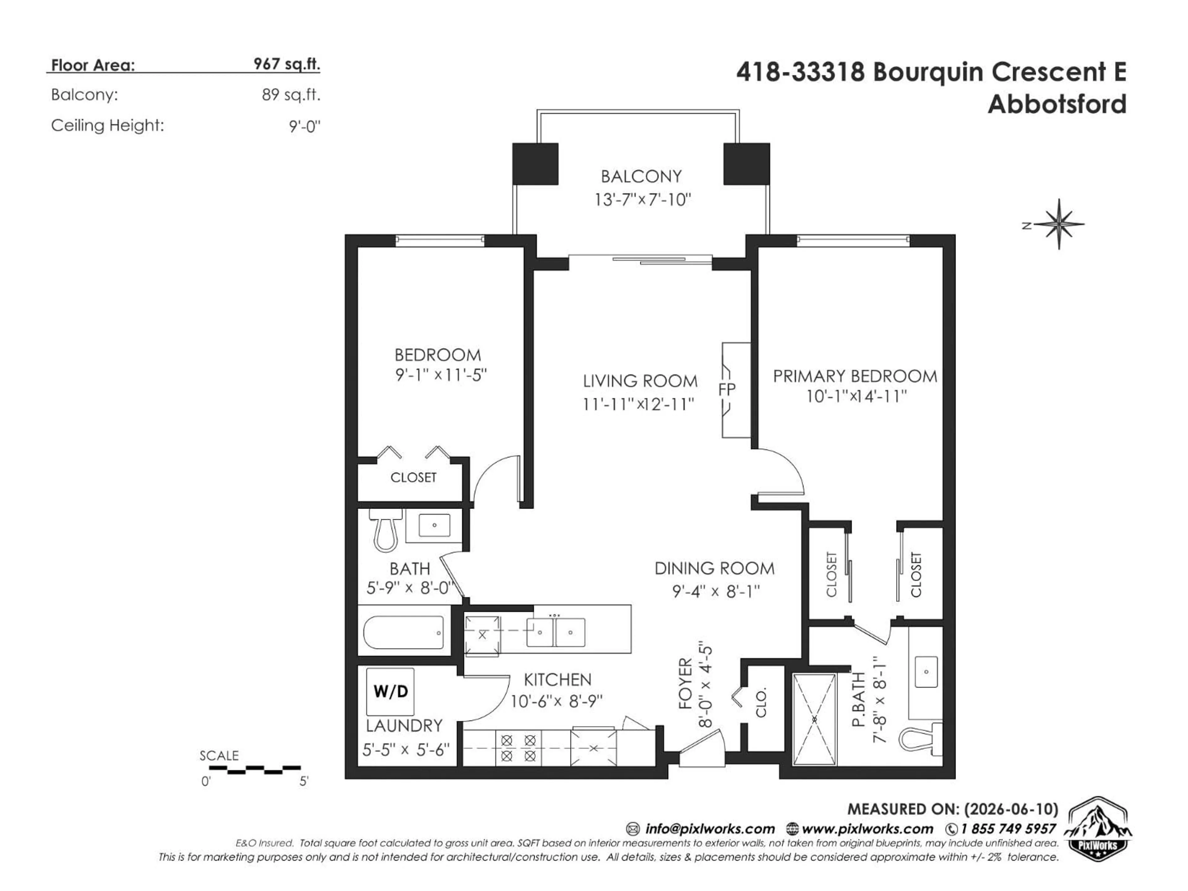 Floor plan for 418 - 33318 BOURQUIN CRESCENT EAST, Abbotsford British Columbia V2S0A6