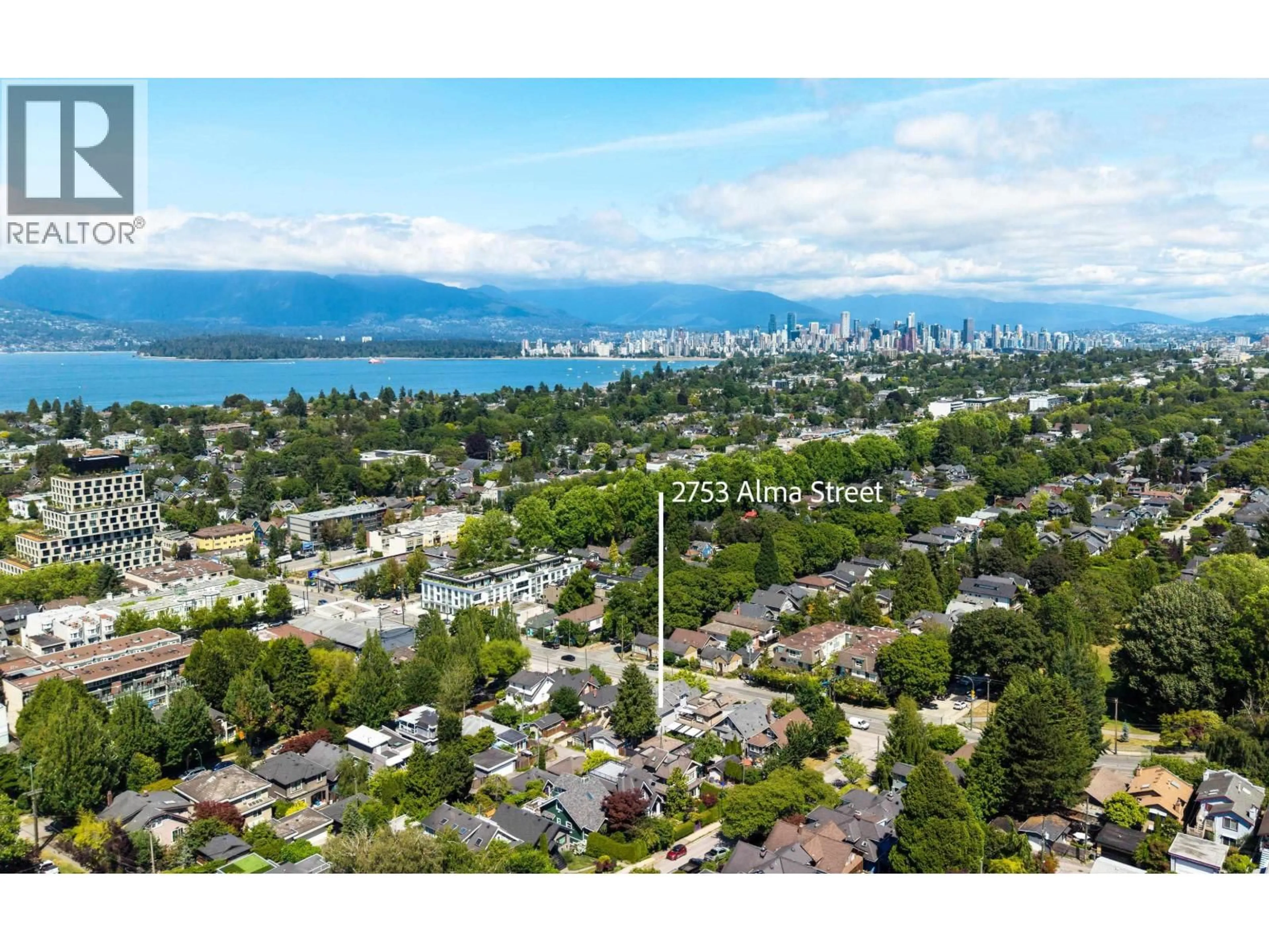 A pic from outside/outdoor area/front of a property/back of a property/a pic from drone, water/lake/river/ocean view for 2753 ALMA STREET, Vancouver British Columbia V6R3S3