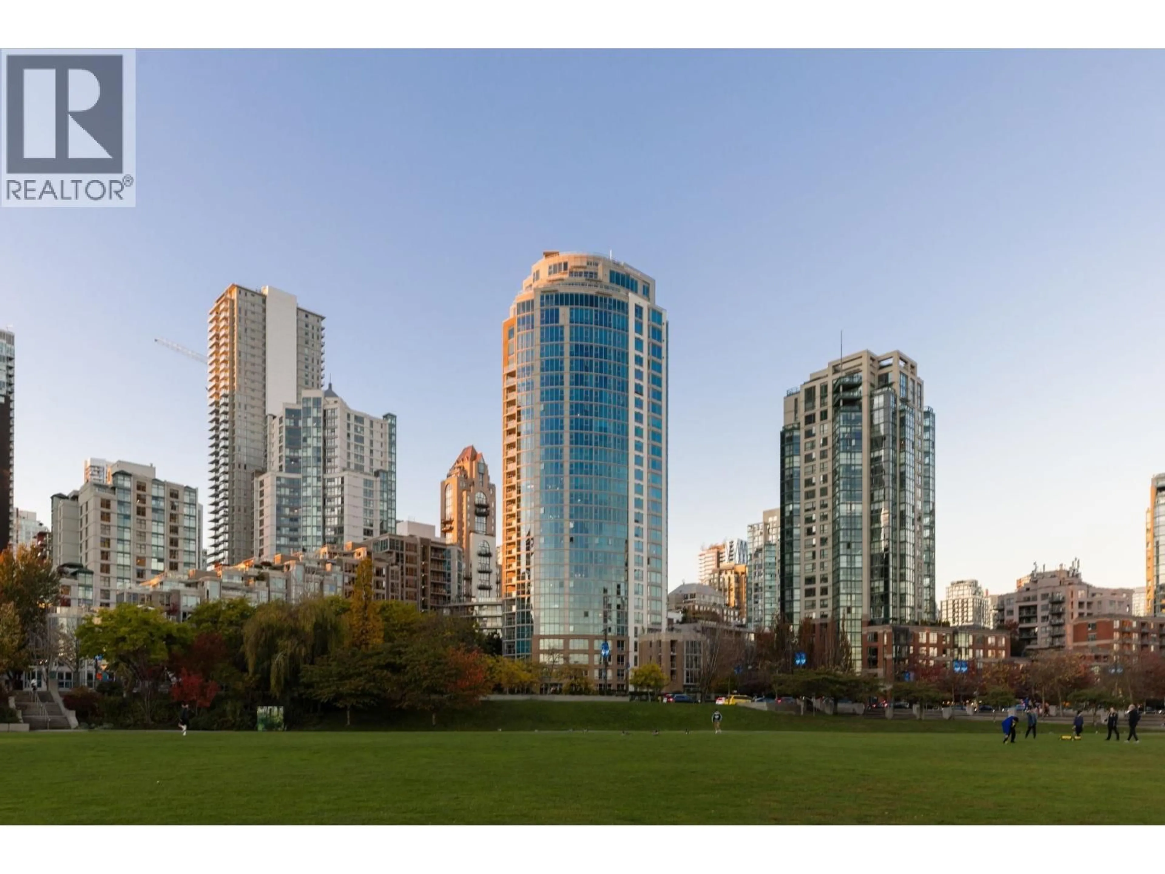 Patio, city buildings view from balcony for 2101 - 388 DRAKE STREET, Vancouver British Columbia V6B6A8