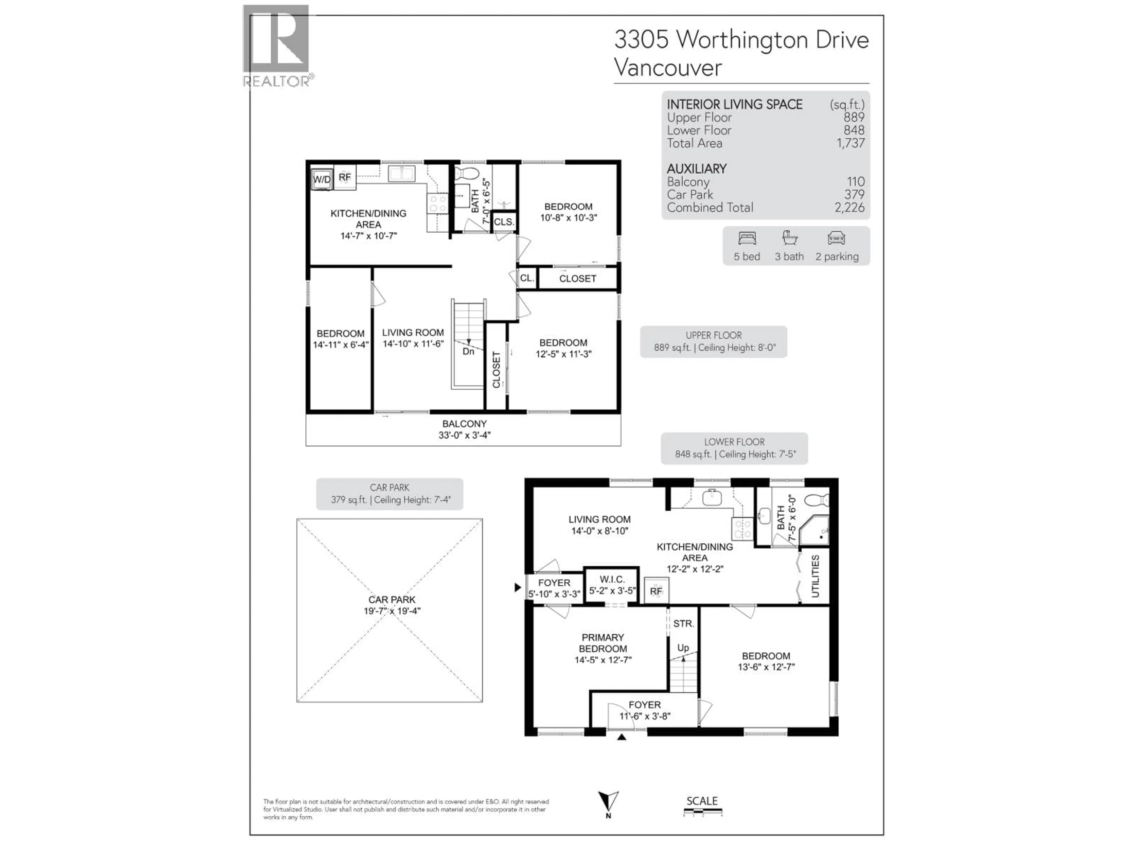 Floor plan for 3305 WORTHINGTON DRIVE, Vancouver British Columbia V5M3X2