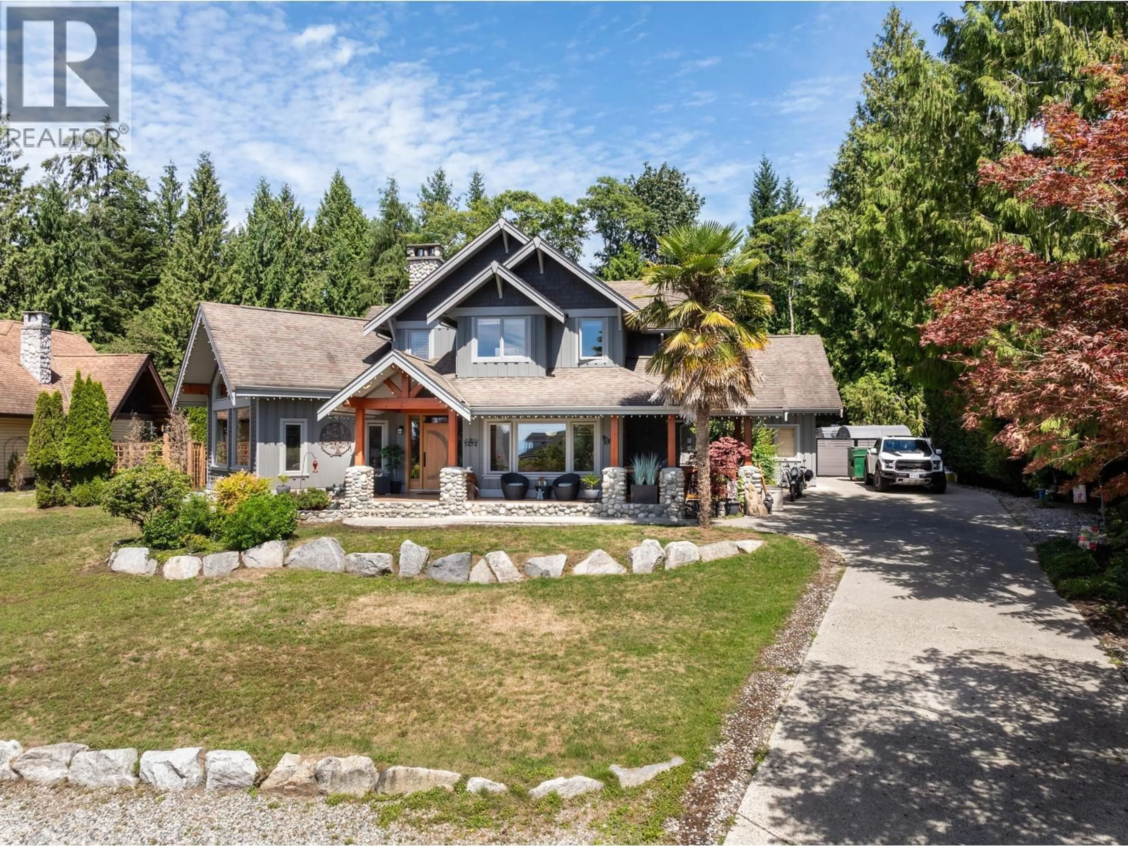 A pic from outside/outdoor area/front of a property/back of a property/a pic from drone, street for 1474 VERNON DRIVE, Gibsons British Columbia V0N1V5