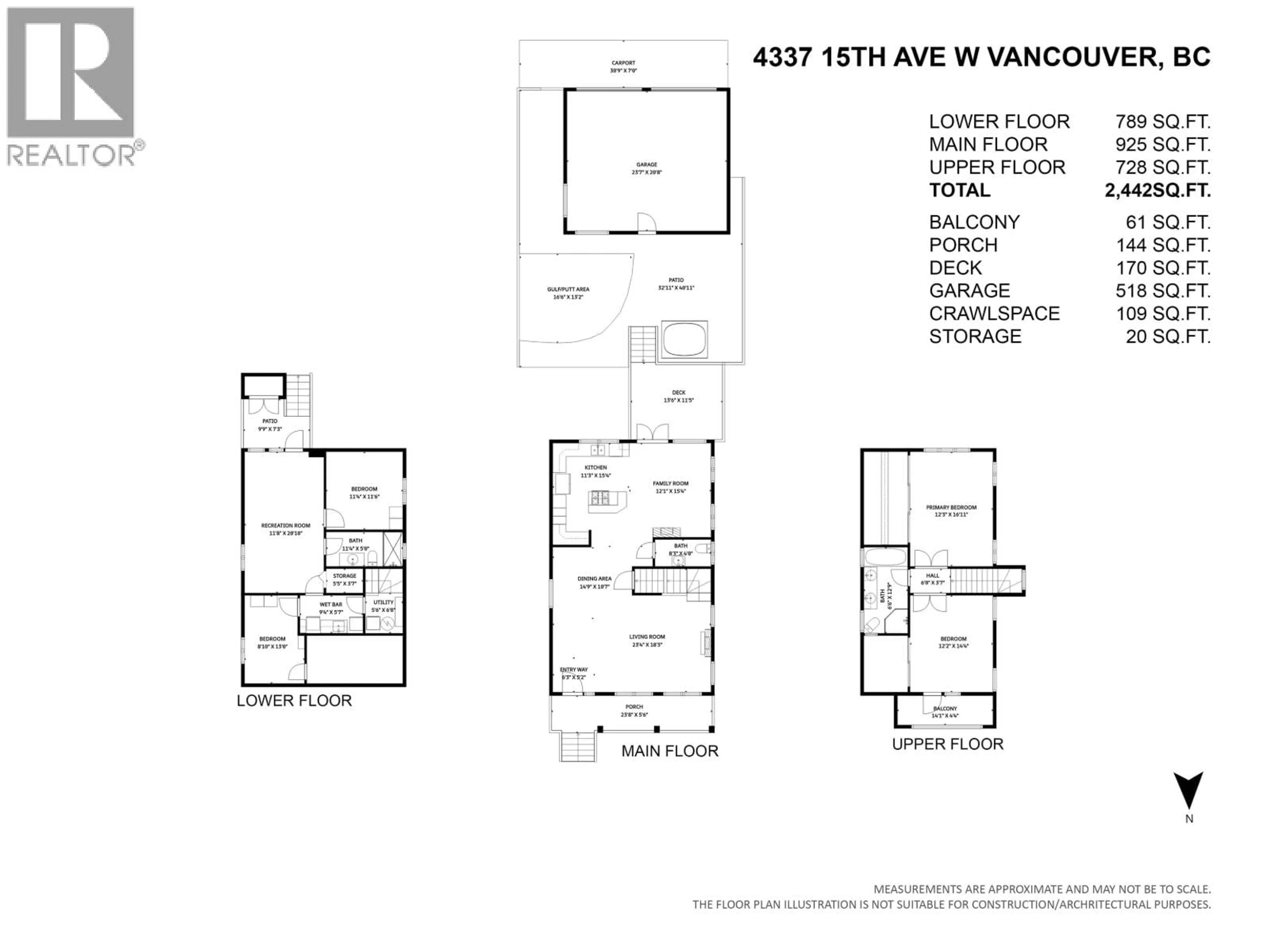Floor plan for 4337 15TH AVENUE, Vancouver British Columbia V6R3A9