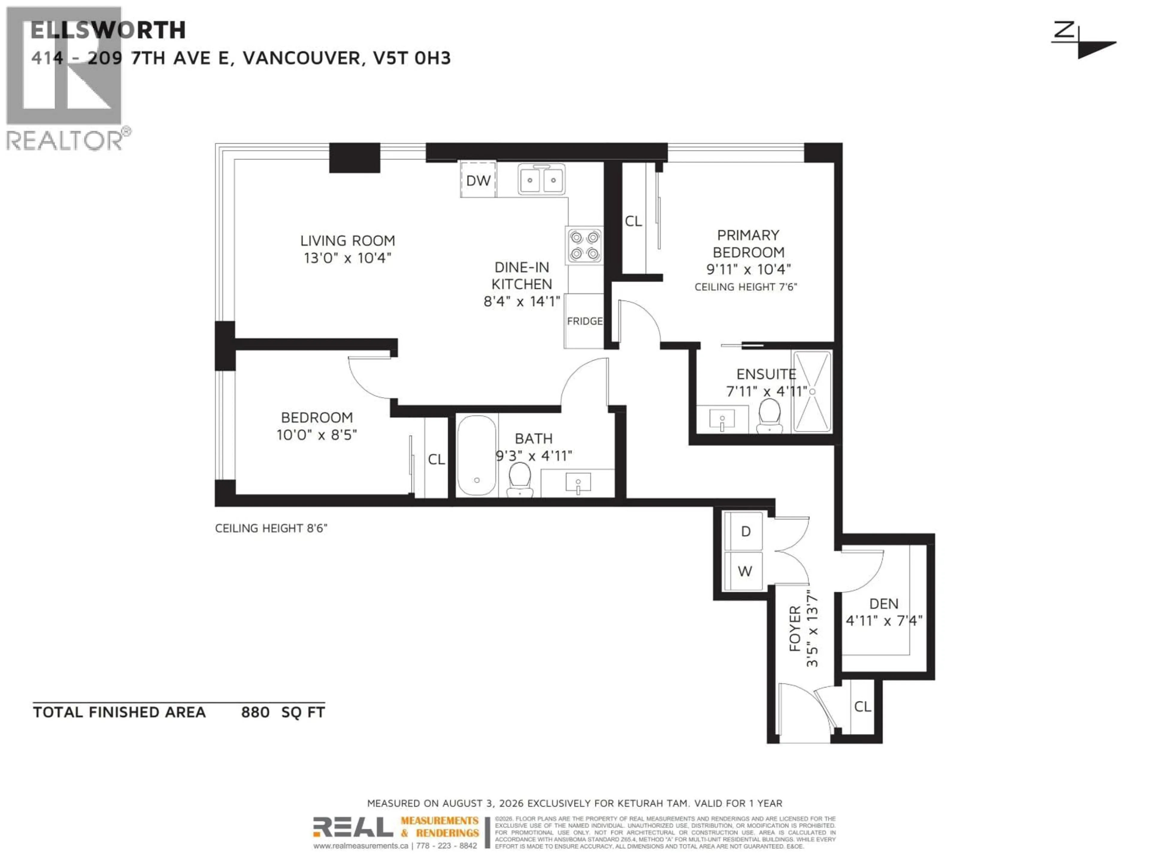 Floor plan for 414 - 209 7TH AVENUE, Vancouver British Columbia V3L1W4