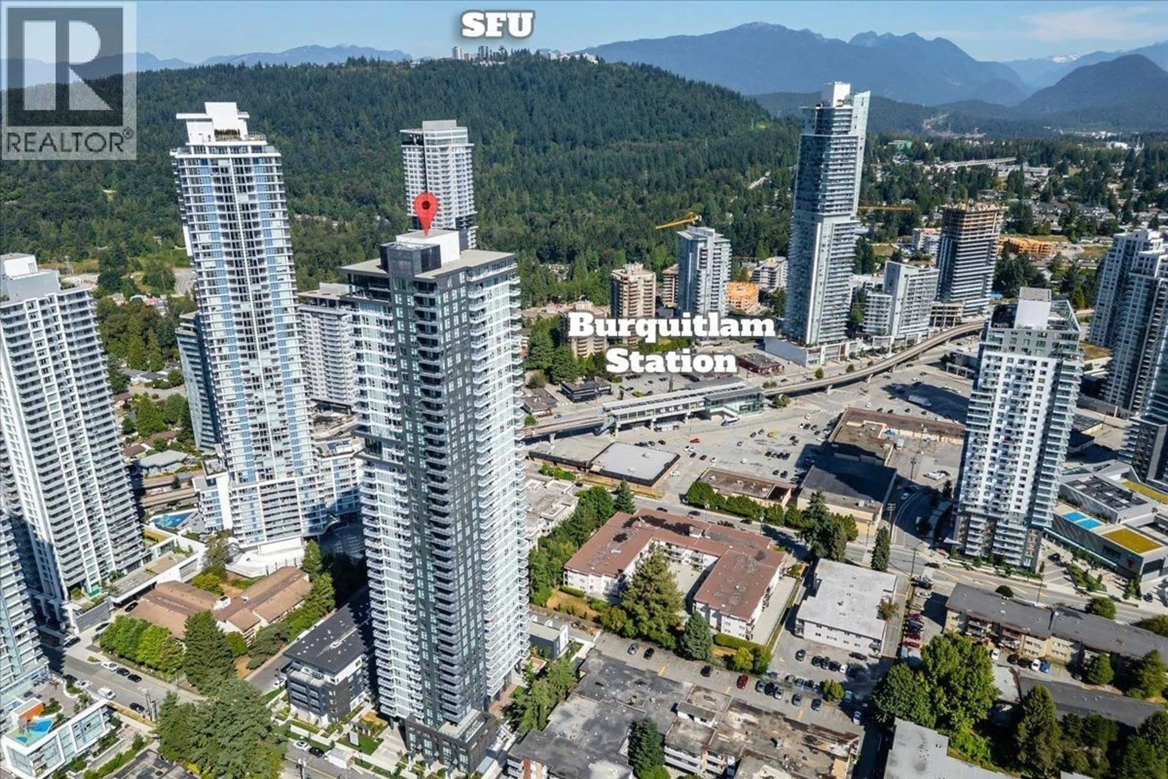 A pic from outside/outdoor area/front of a property/back of a property/a pic from drone, city buildings view from balcony for 3608 - 537 COTTONWOOD AVENUE, Coquitlam British Columbia V3J0S4