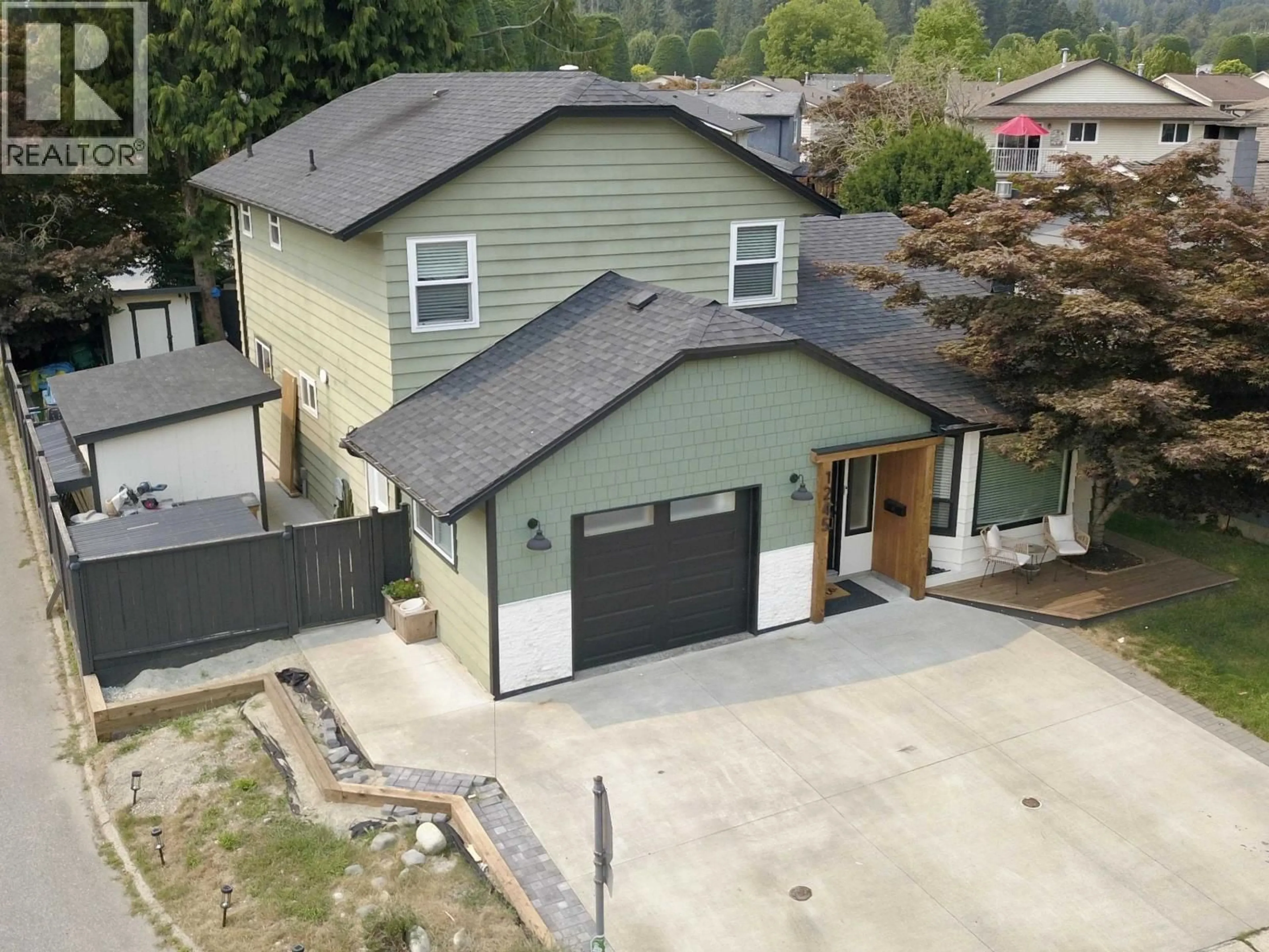 A pic from outside/outdoor area/front of a property/back of a property/a pic from drone, street for 1245 BEEDIE DRIVE, Coquitlam British Columbia V3E1P9