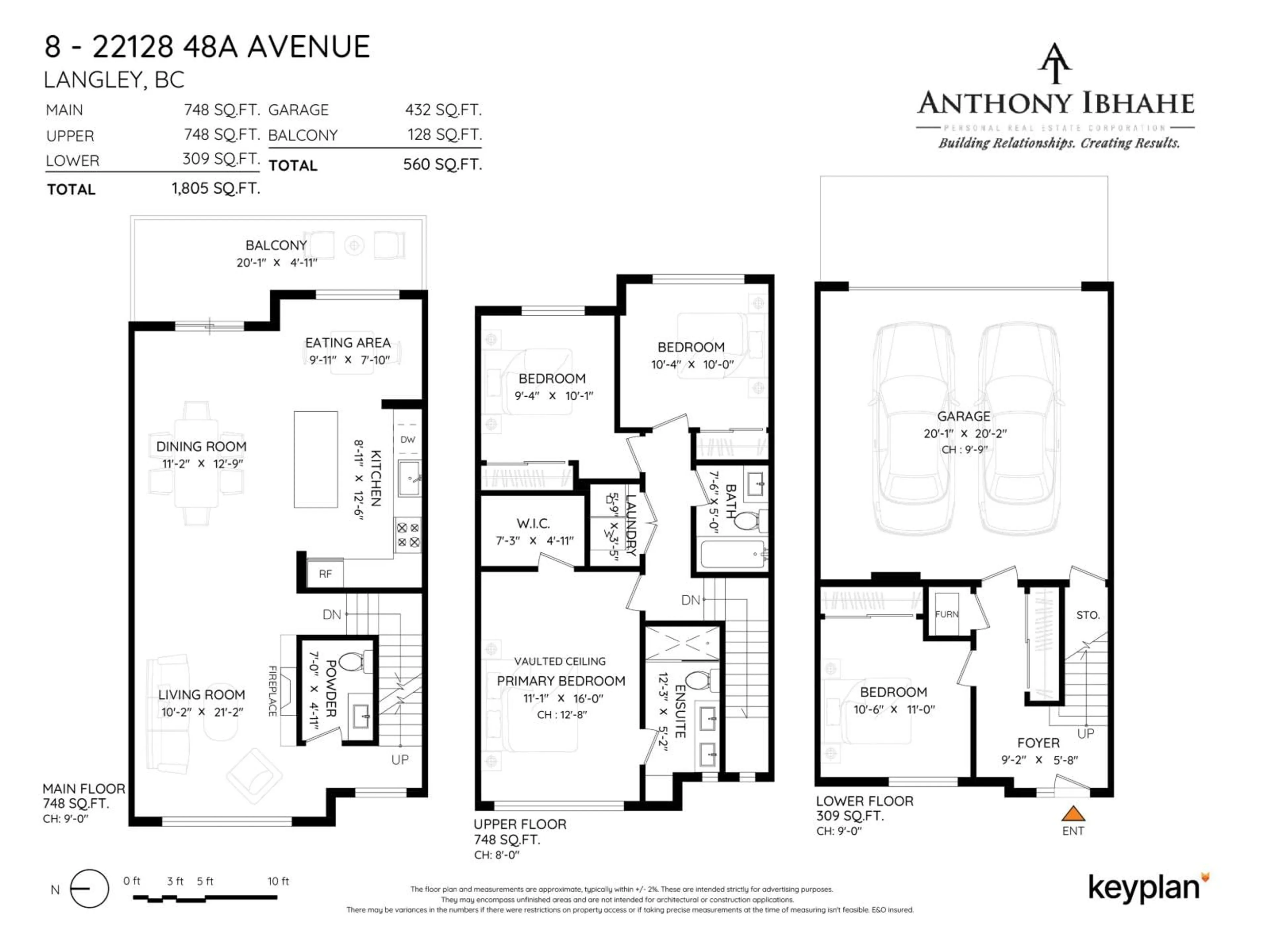 Floor plan for 8 - 22128 48A AVENUE, Langley British Columbia V3A0L6