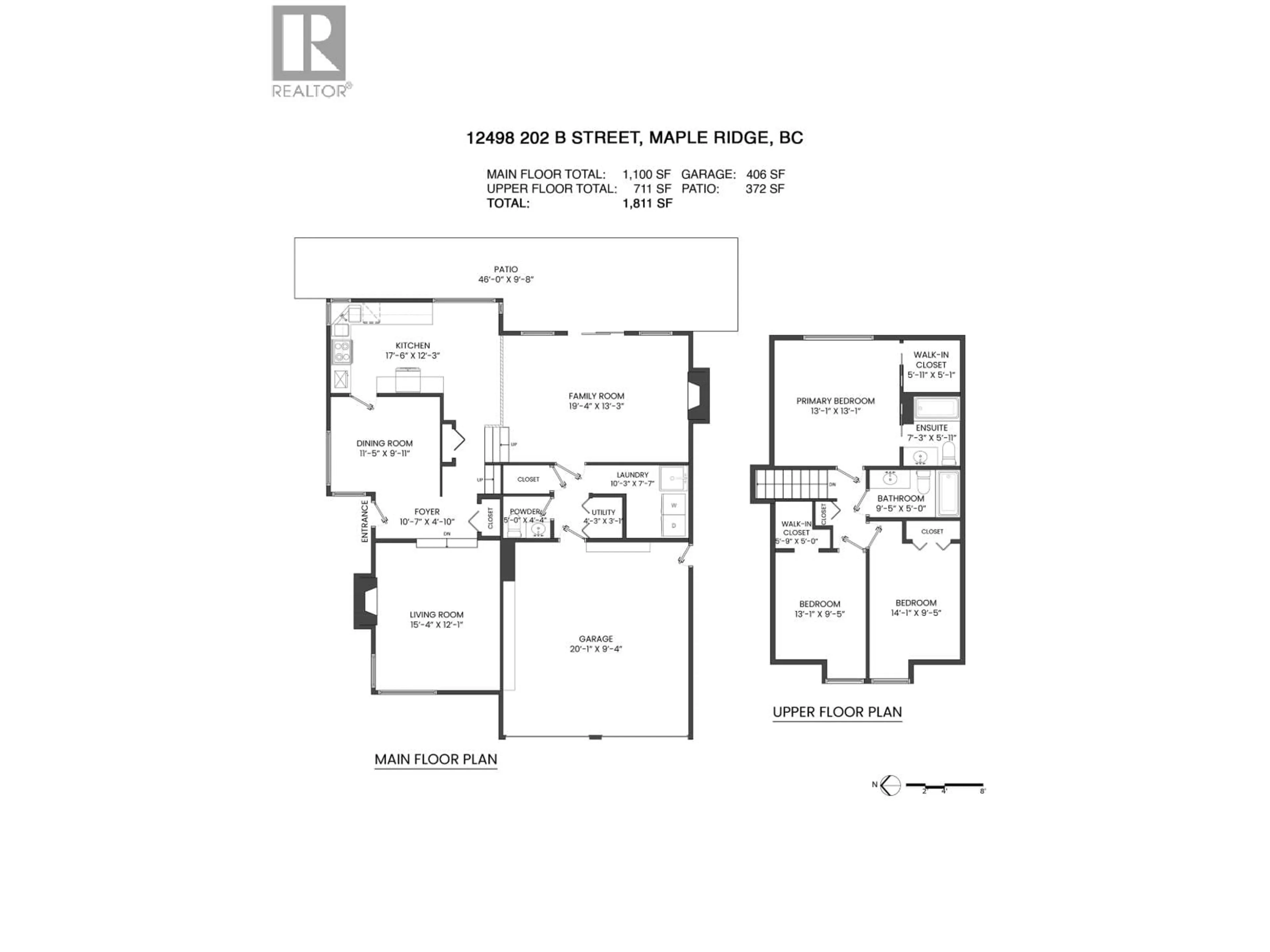 Floor plan for 12498 202B STREET, Maple Ridge British Columbia V2X9X3
