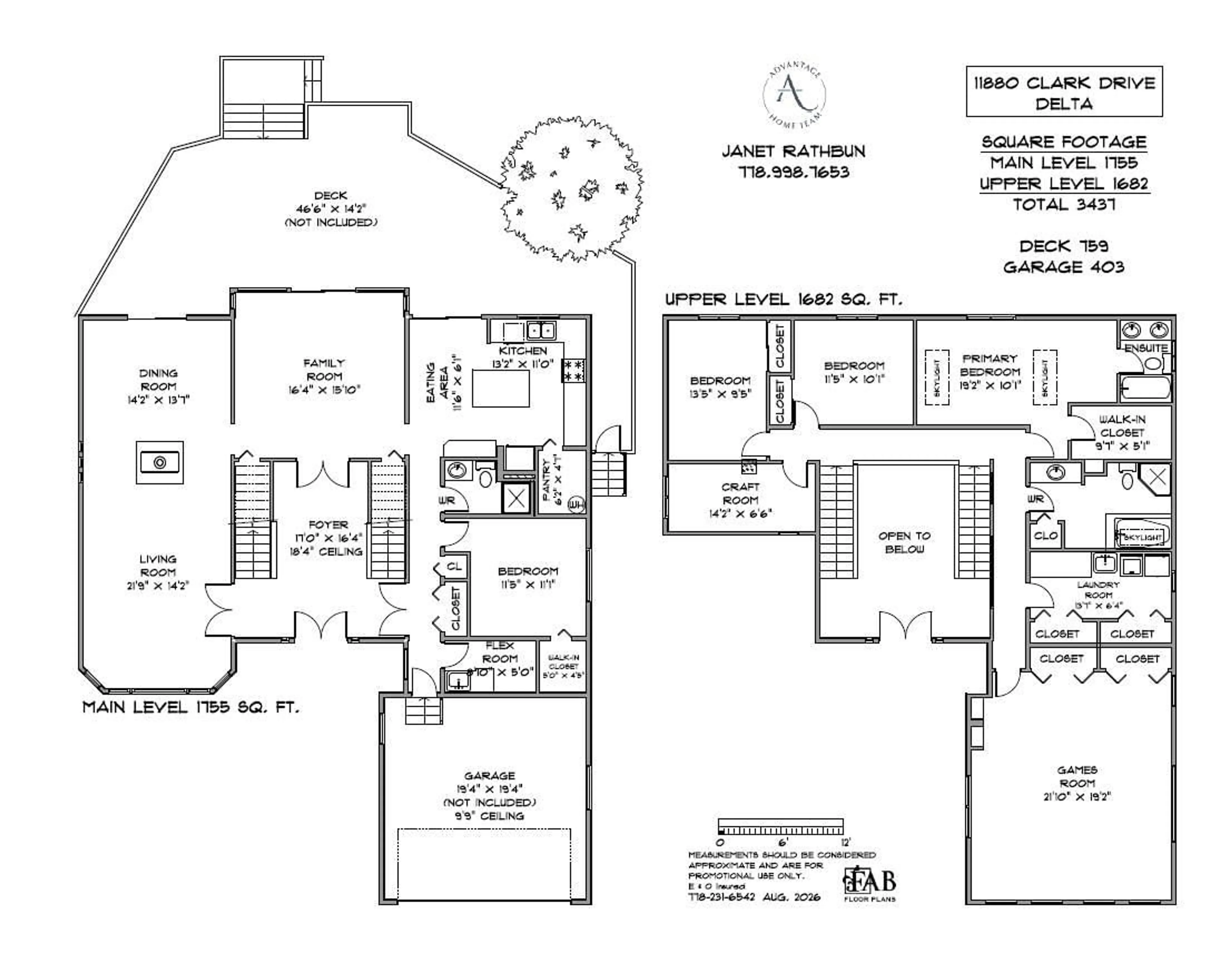 Floor plan for 11880 CLARK DRIVE, Delta British Columbia V4E1A6
