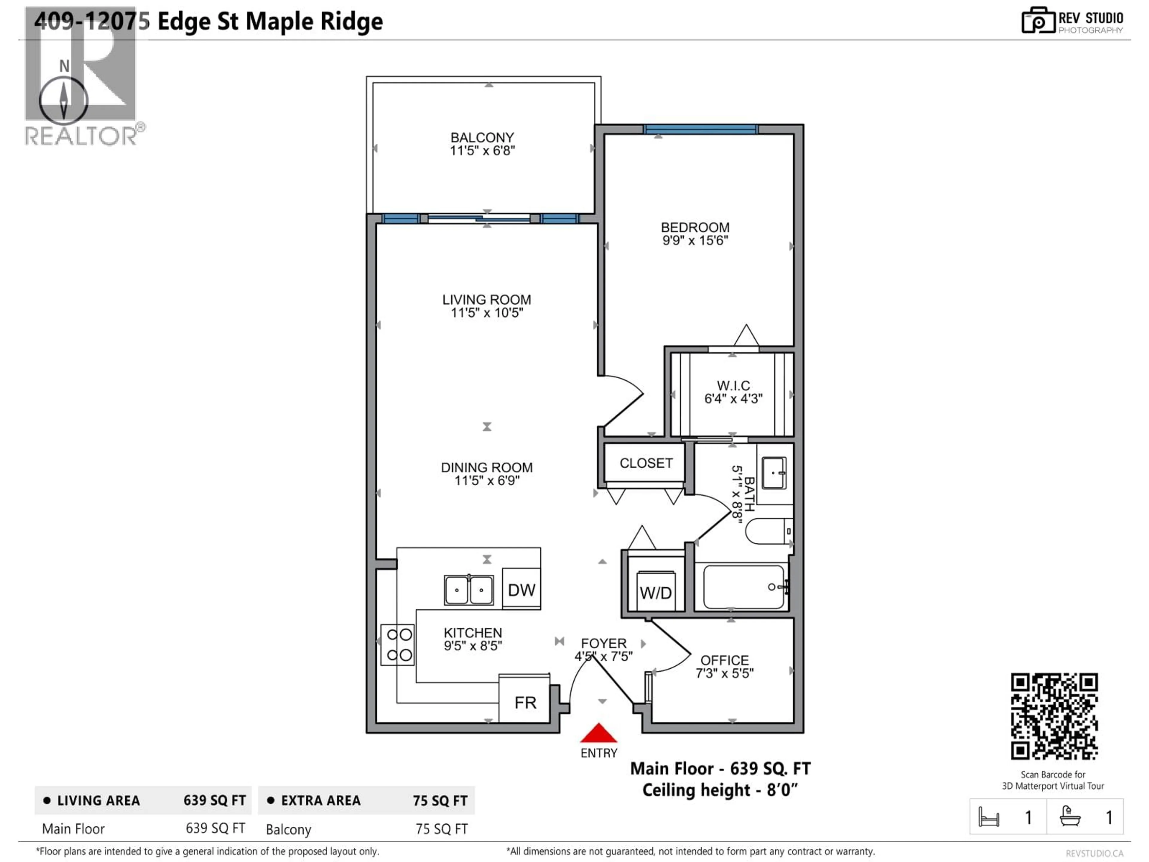 Floor plan for 409 - 12075 EDGE STREET, Maple Ridge British Columbia V2X9E6