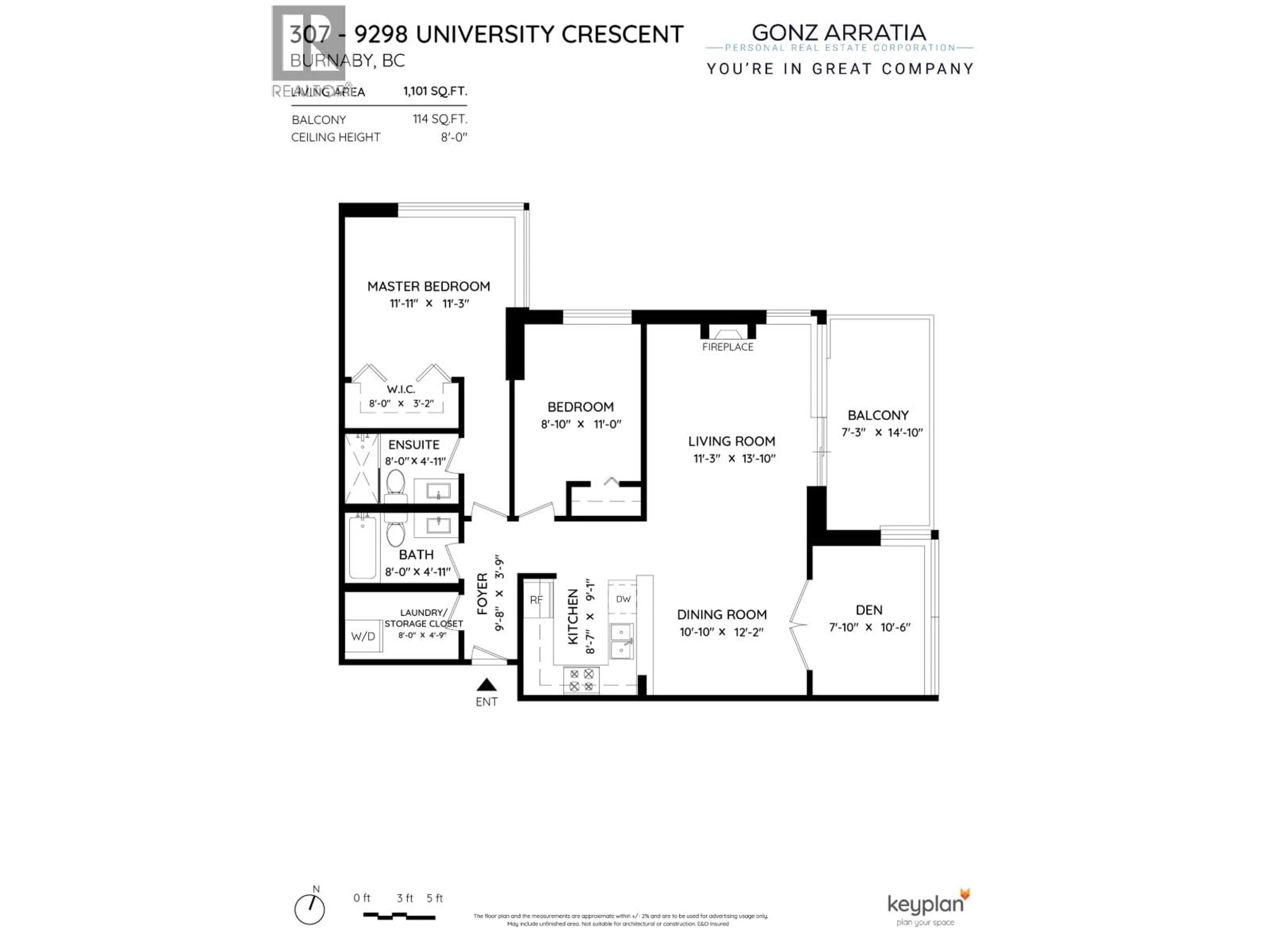 Floor plan for 307 - 9298 UNIVERSITY CRESCENT, Burnaby British Columbia V5A4X8